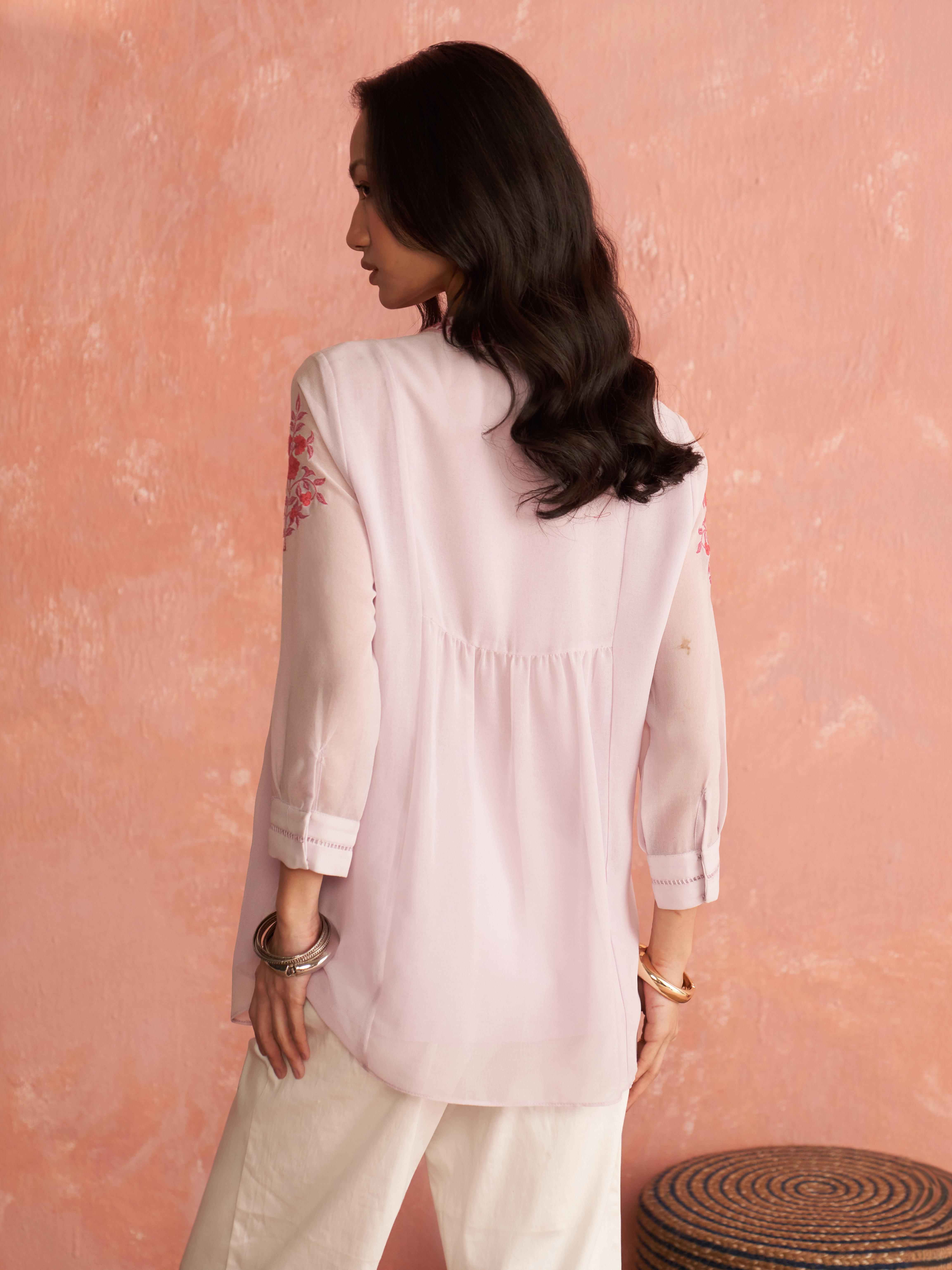 Lilac Shloka Solid Kurti