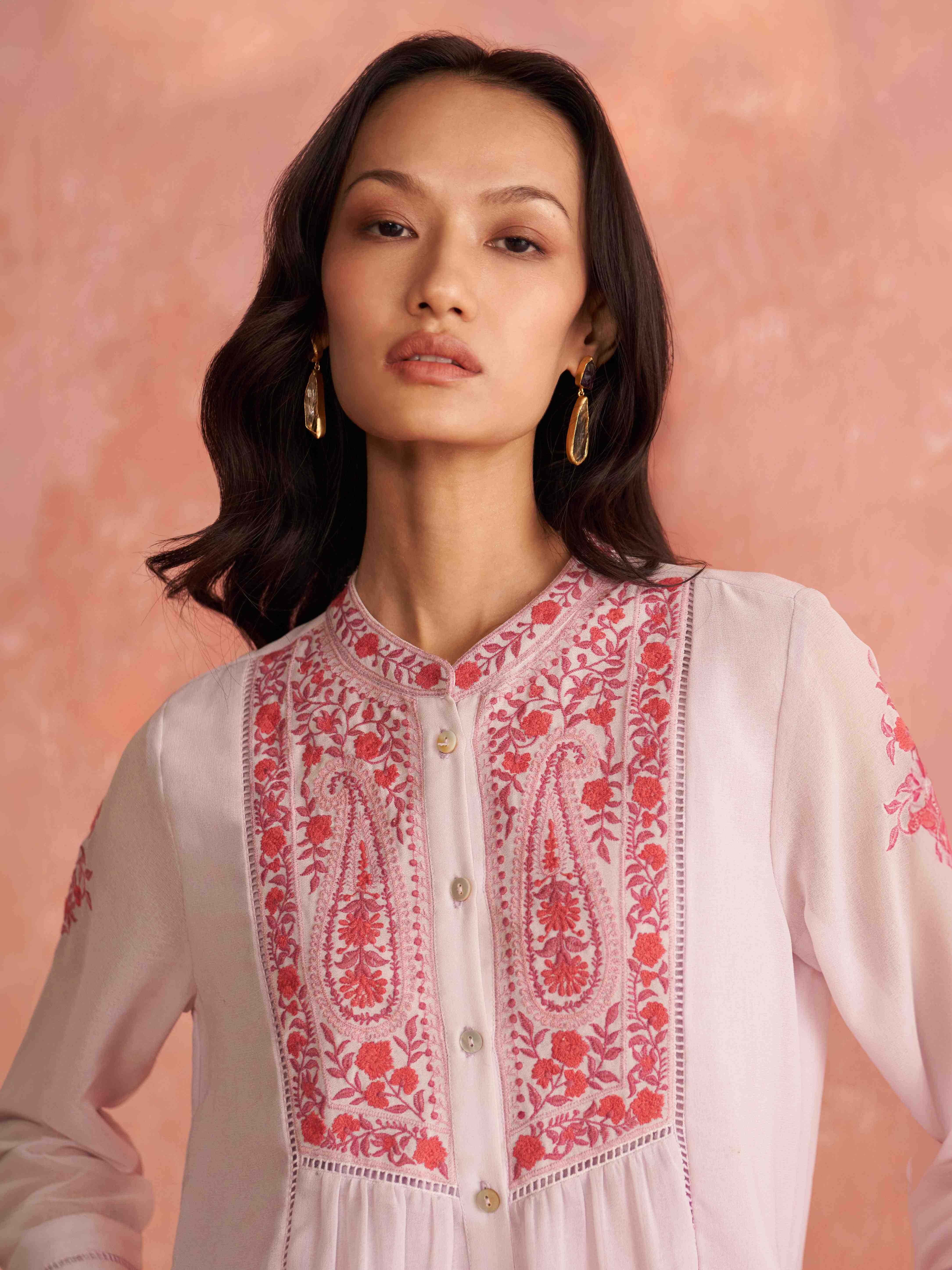 Lilac Shloka Solid Kurti