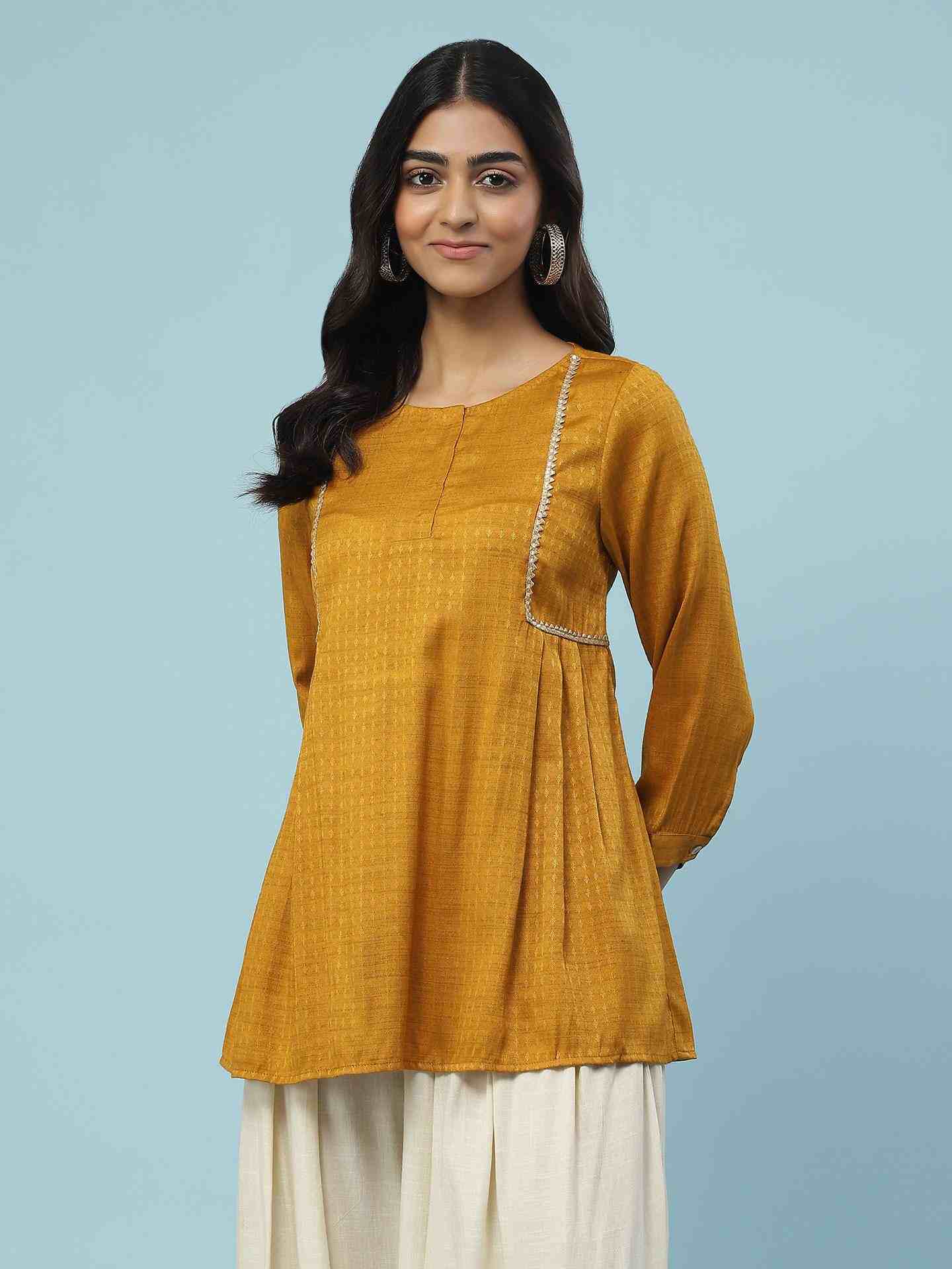 Yellow Nayantara Tiered Top