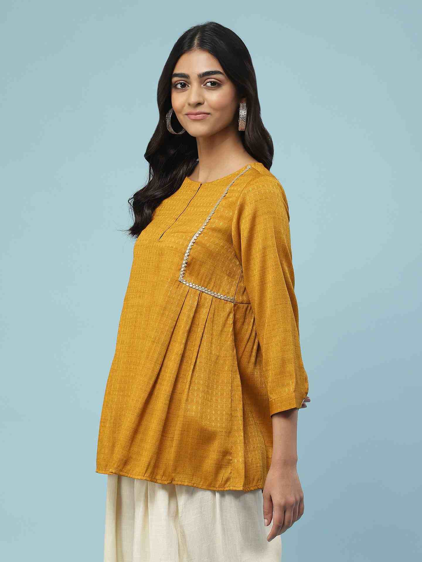 Yellow Nayantara Tiered Top
