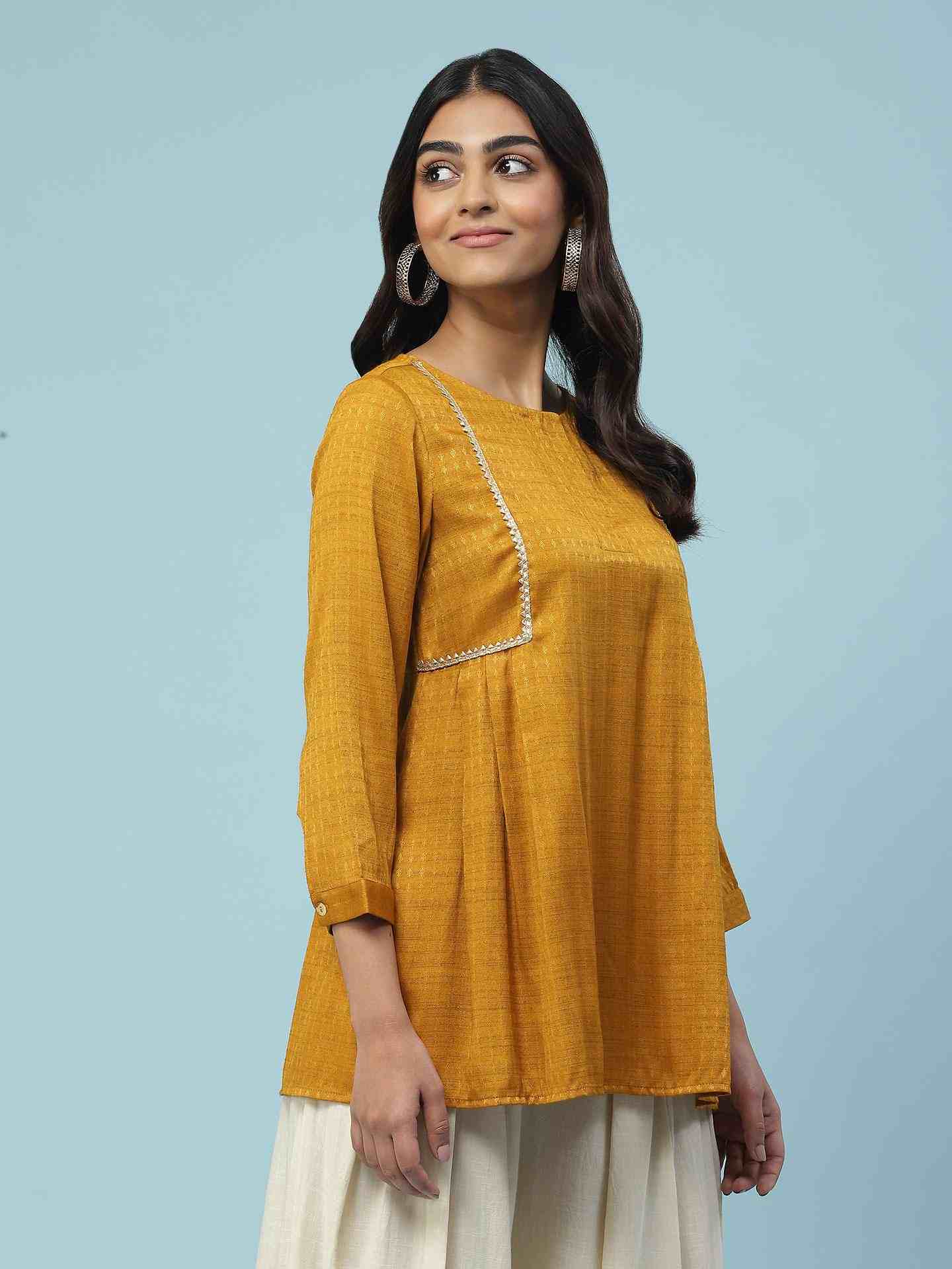 Yellow Nayantara Tiered Top
