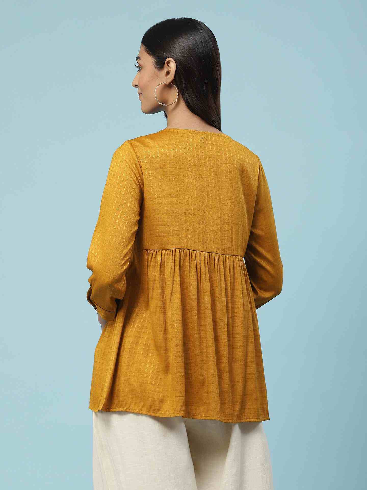 Yellow Nayantara Tiered Top