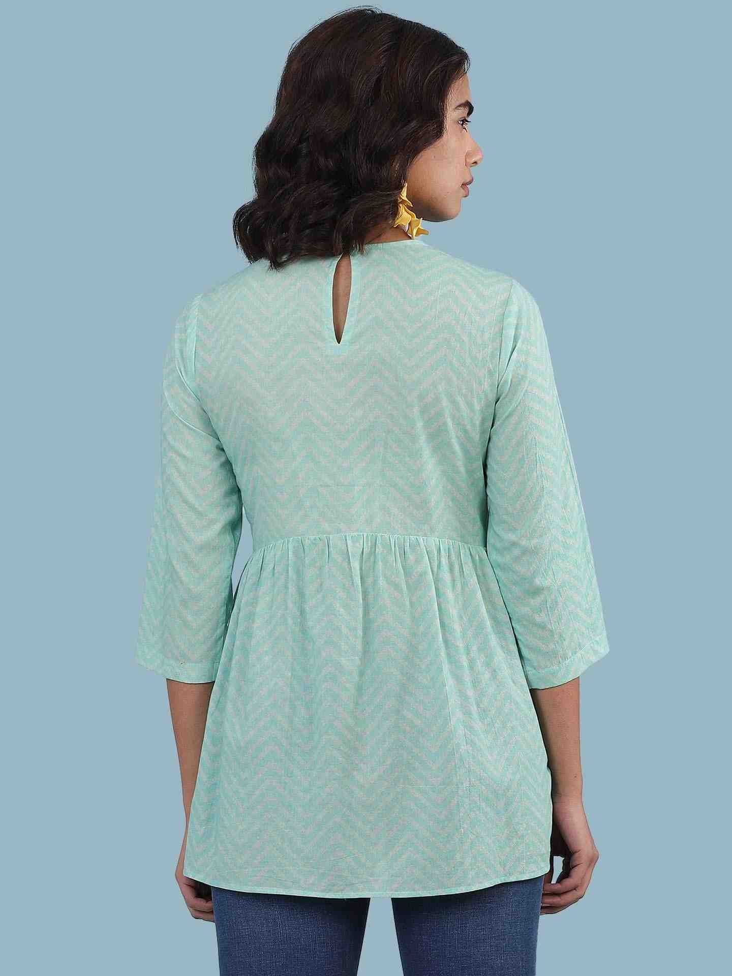 Turquoise Lehar Kurti