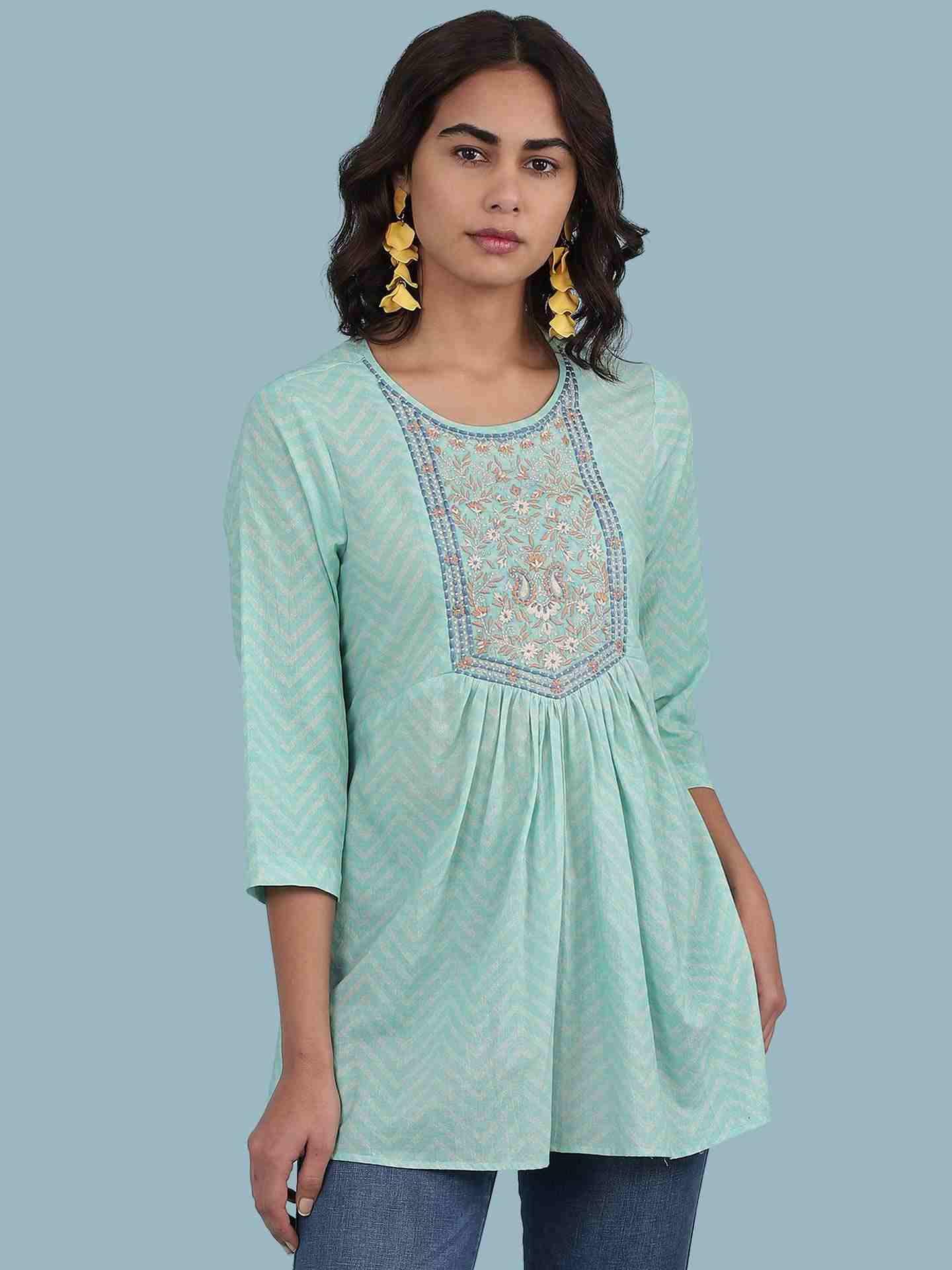 Turquoise Lehar Kurti