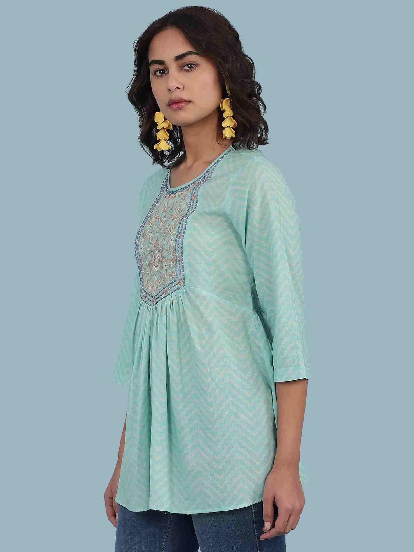 Turquoise Lehar Kurti