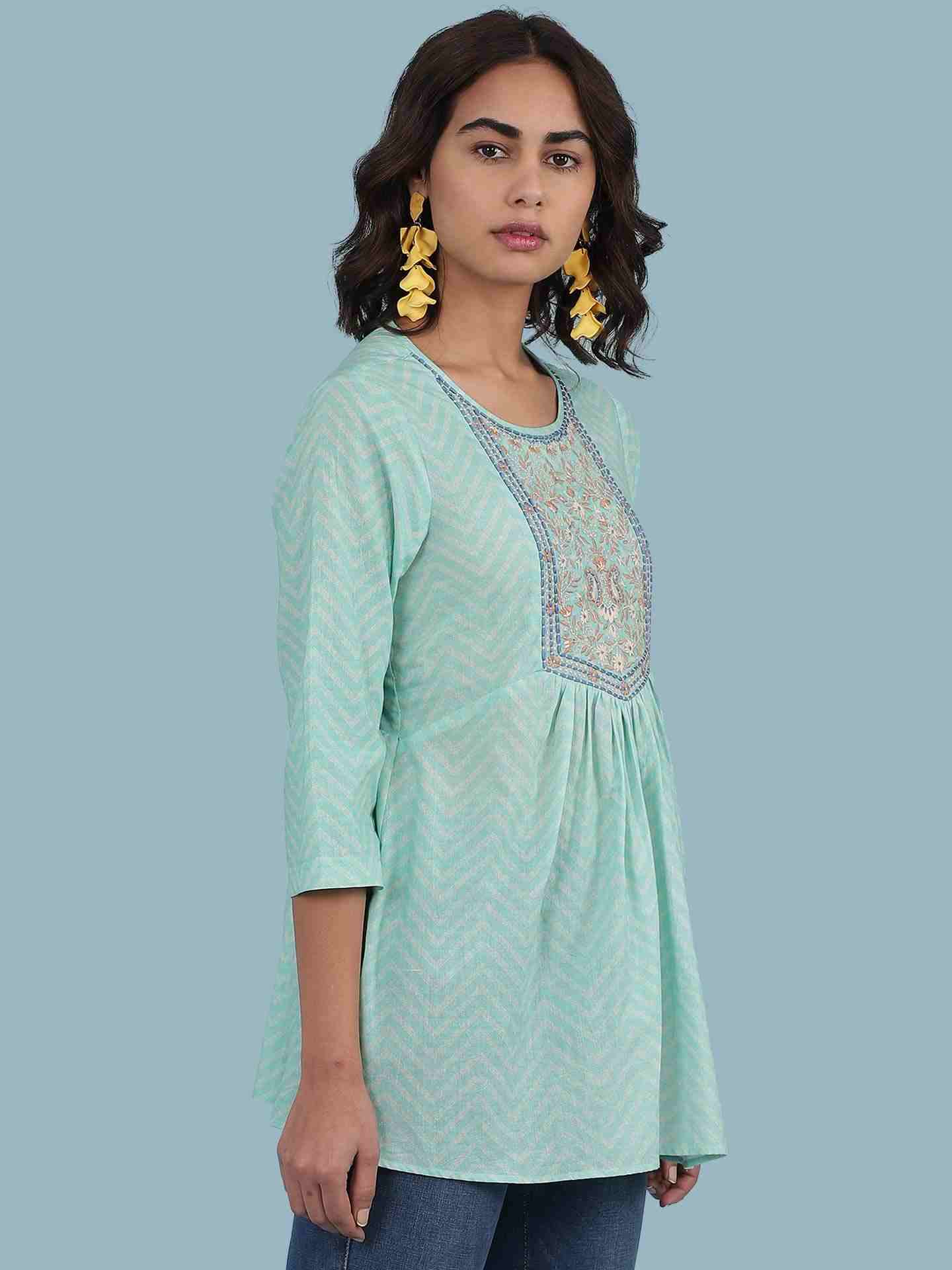 Turquoise Lehar Kurti