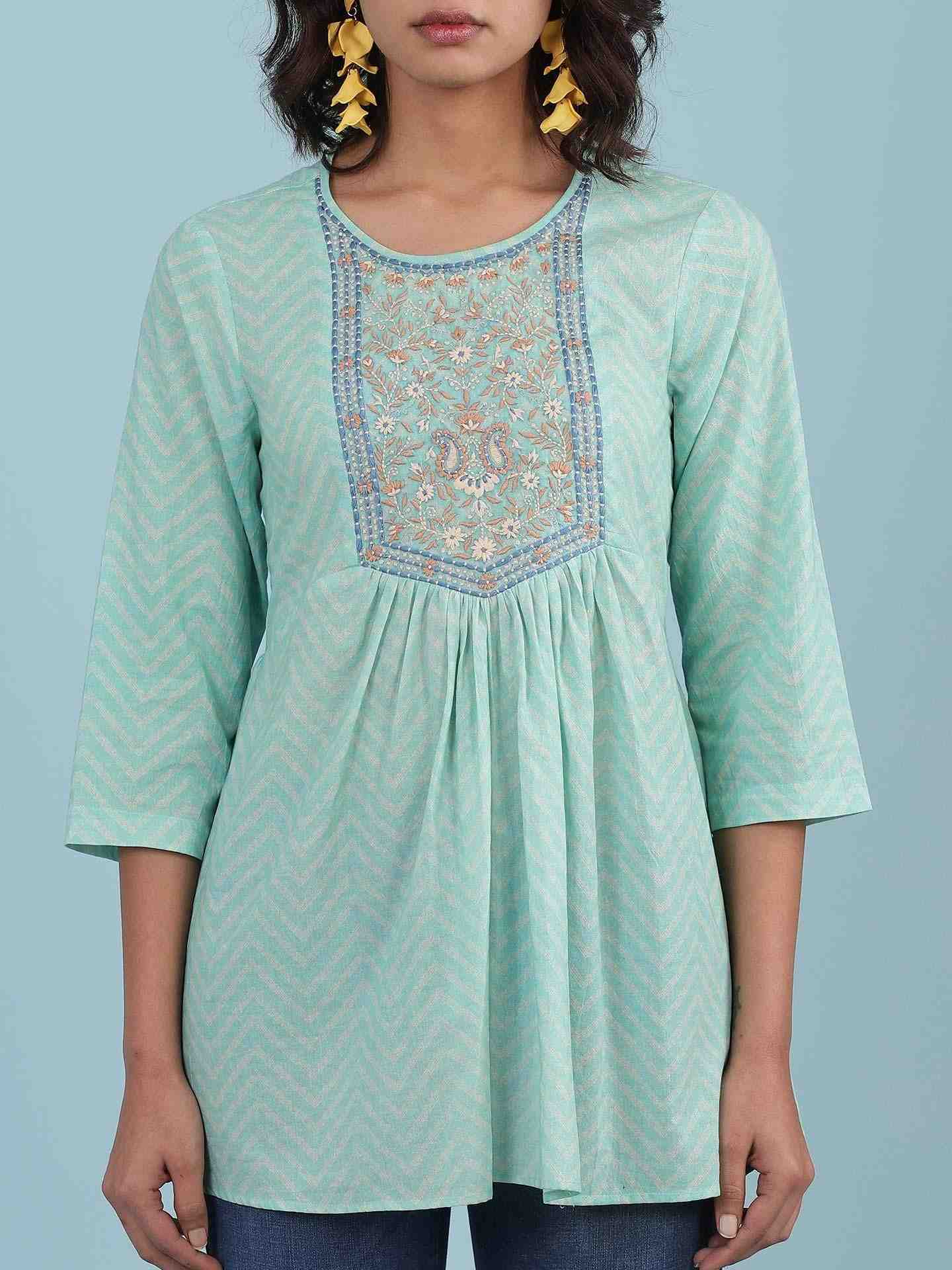 Turquoise Lehar Kurti