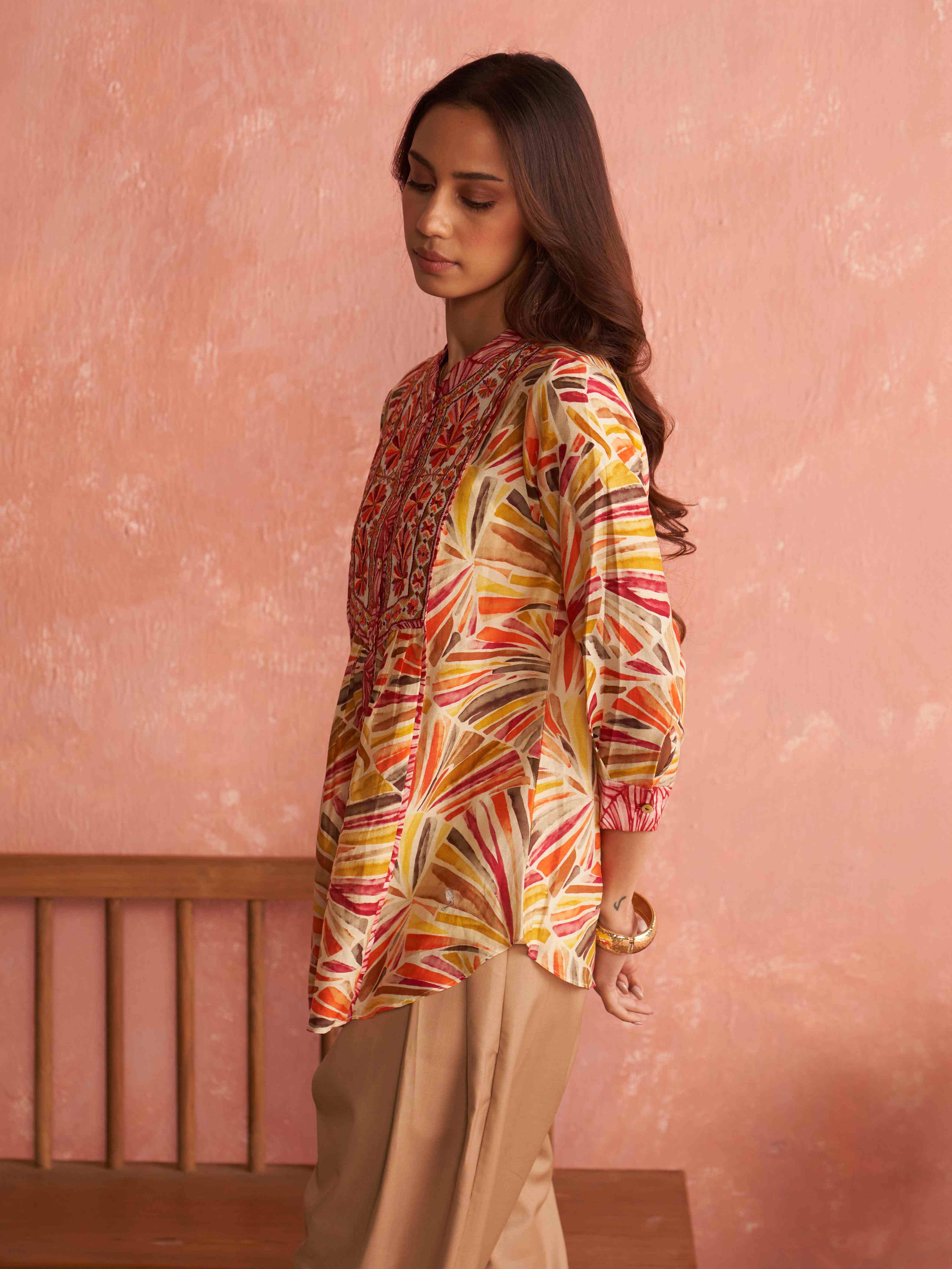 Multi Color Phulkaari Kurti