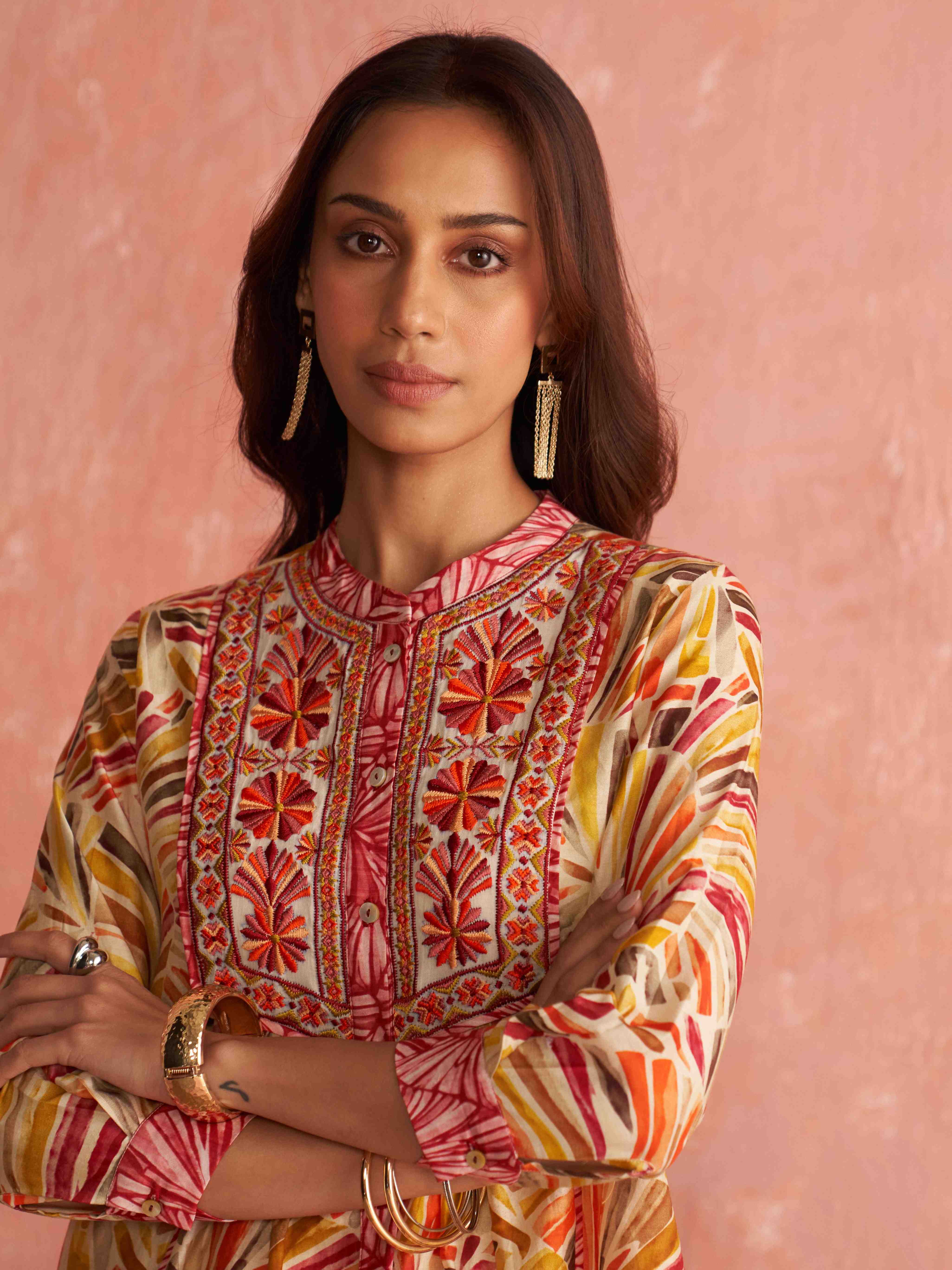 Multi Color Phulkaari Kurti