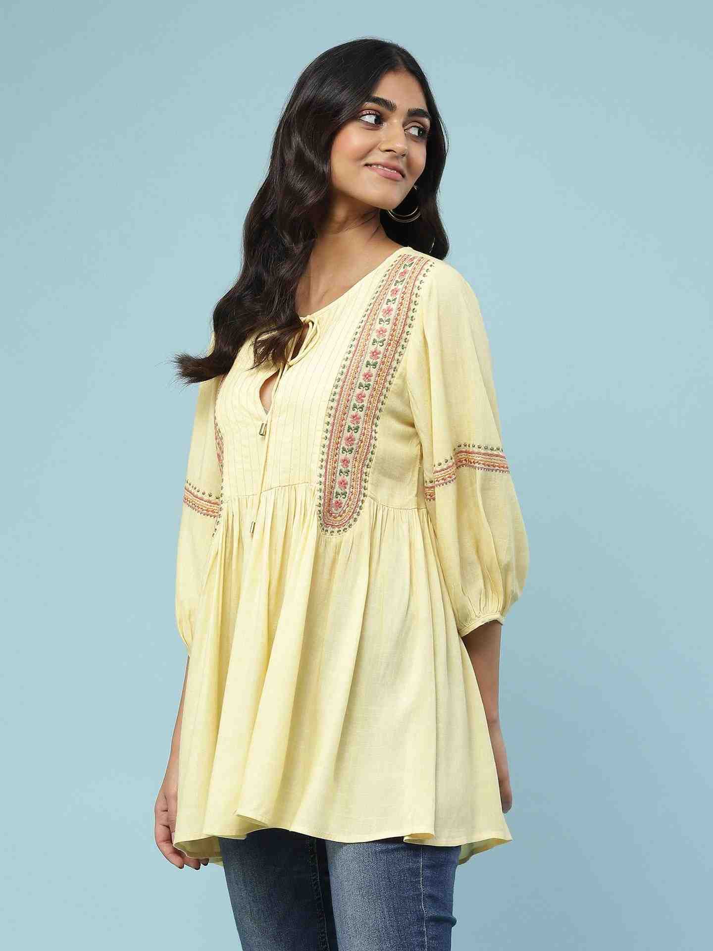 Yellow Nayyera Kurti