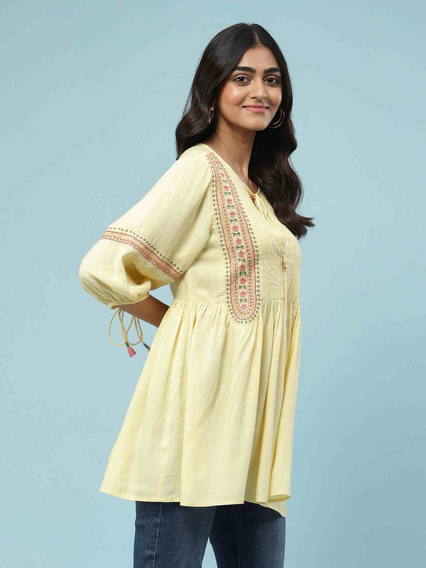 Yellow Nayyera Kurti