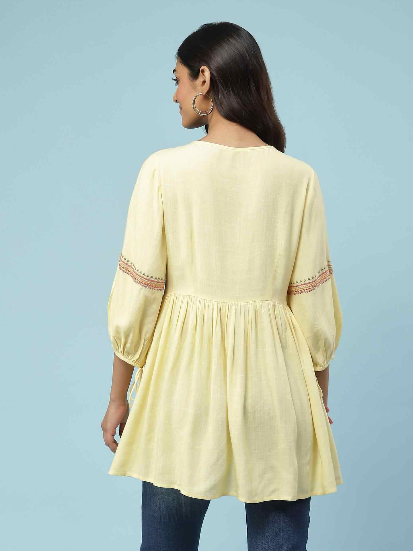 Yellow Nayyera Kurti