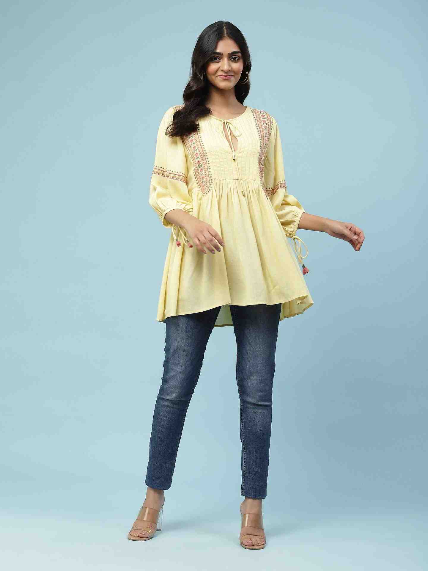 Yellow Nayyera Kurti