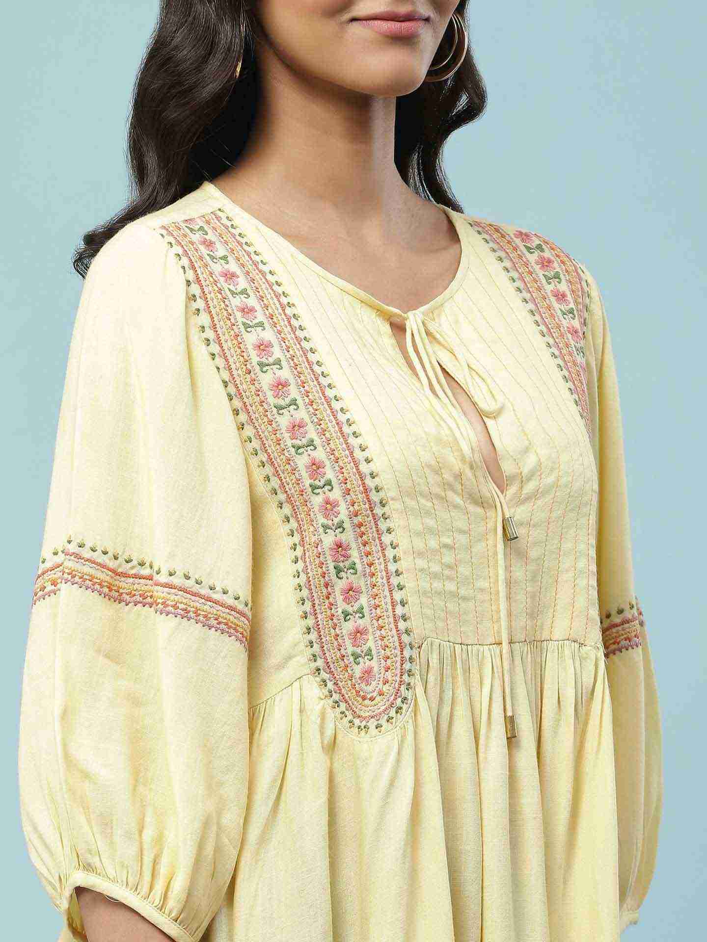 Yellow Nayyera Kurti