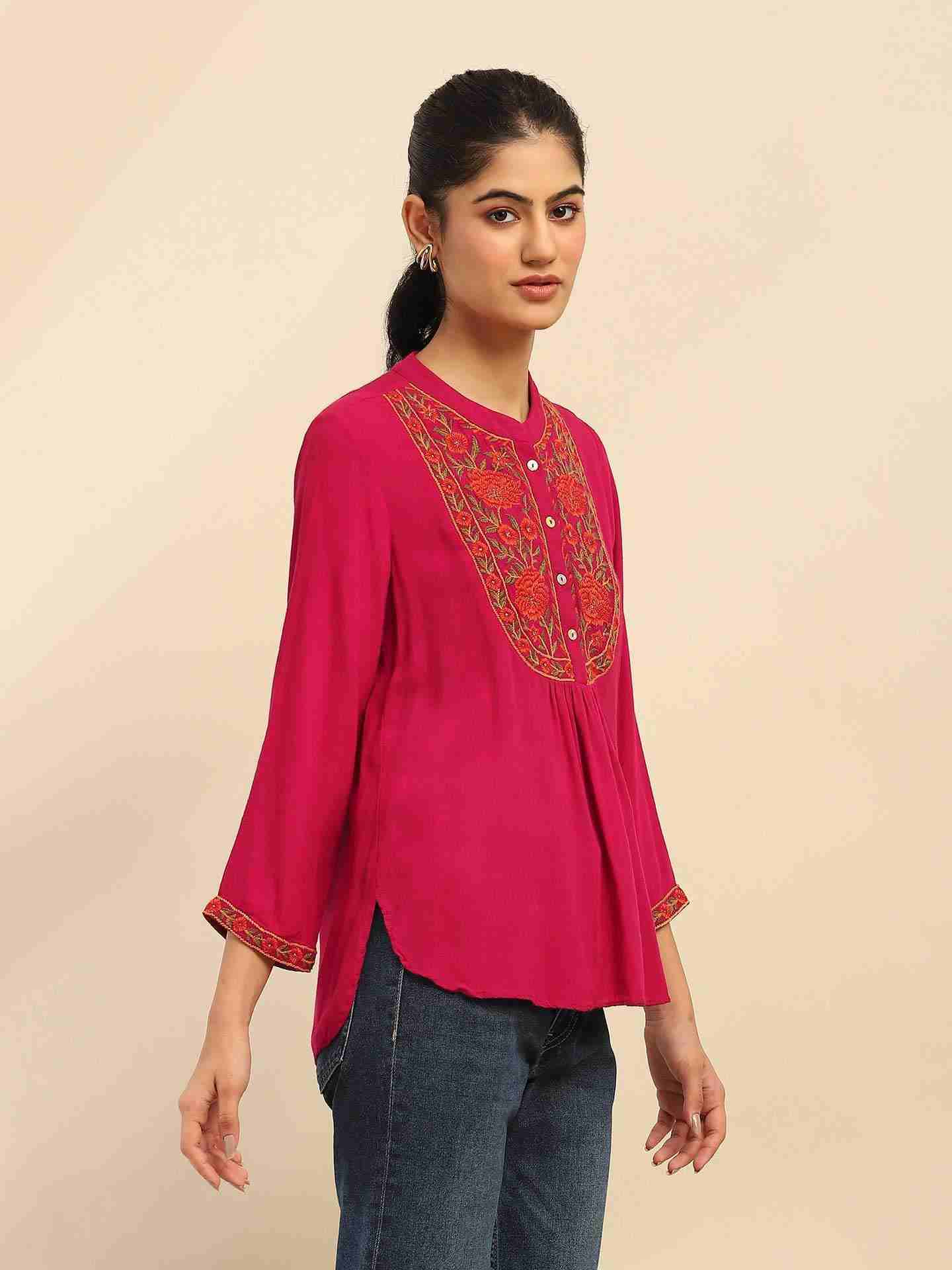 Pink Blossoms Kurti