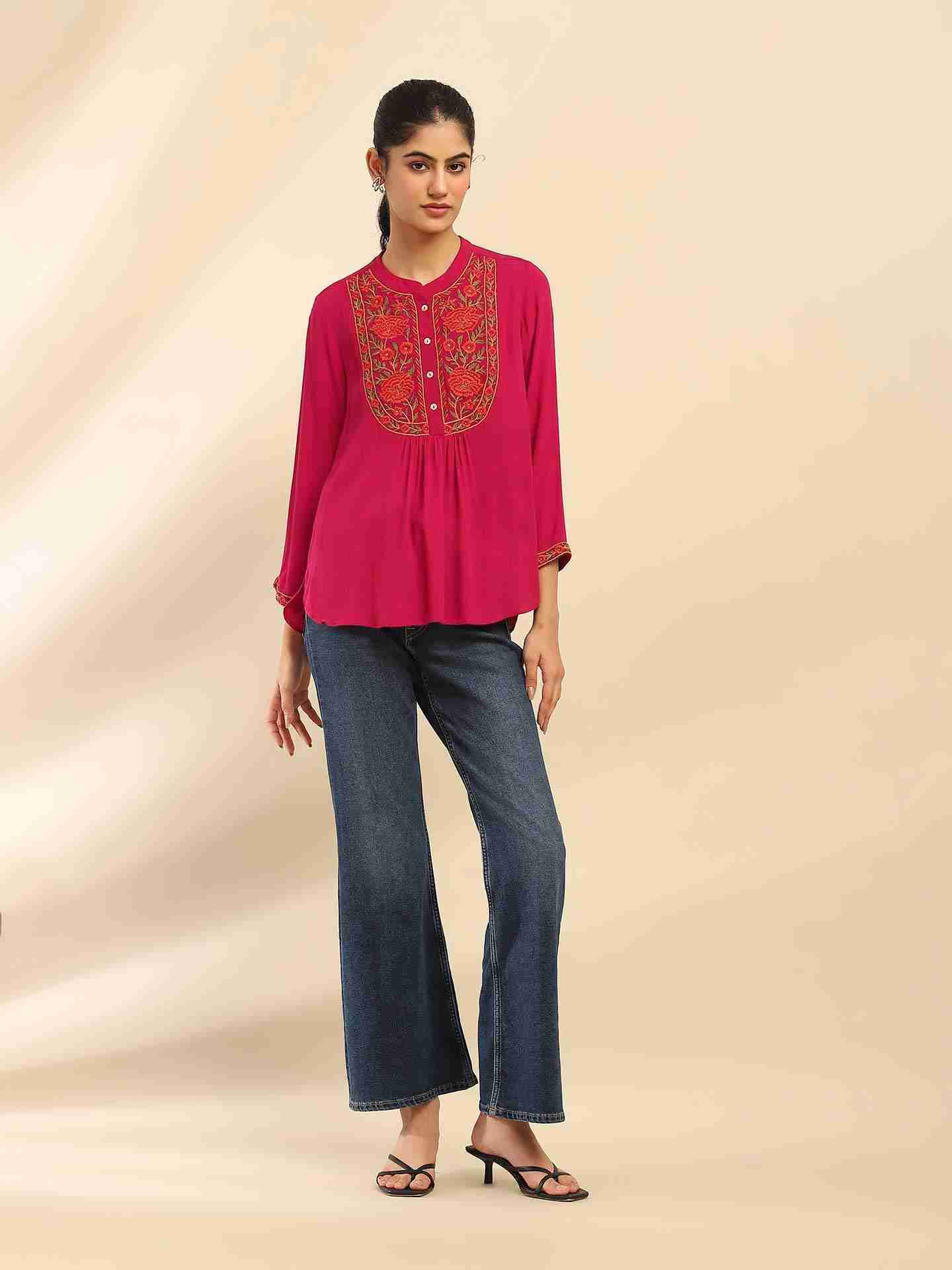 Pink Blossoms Kurti
