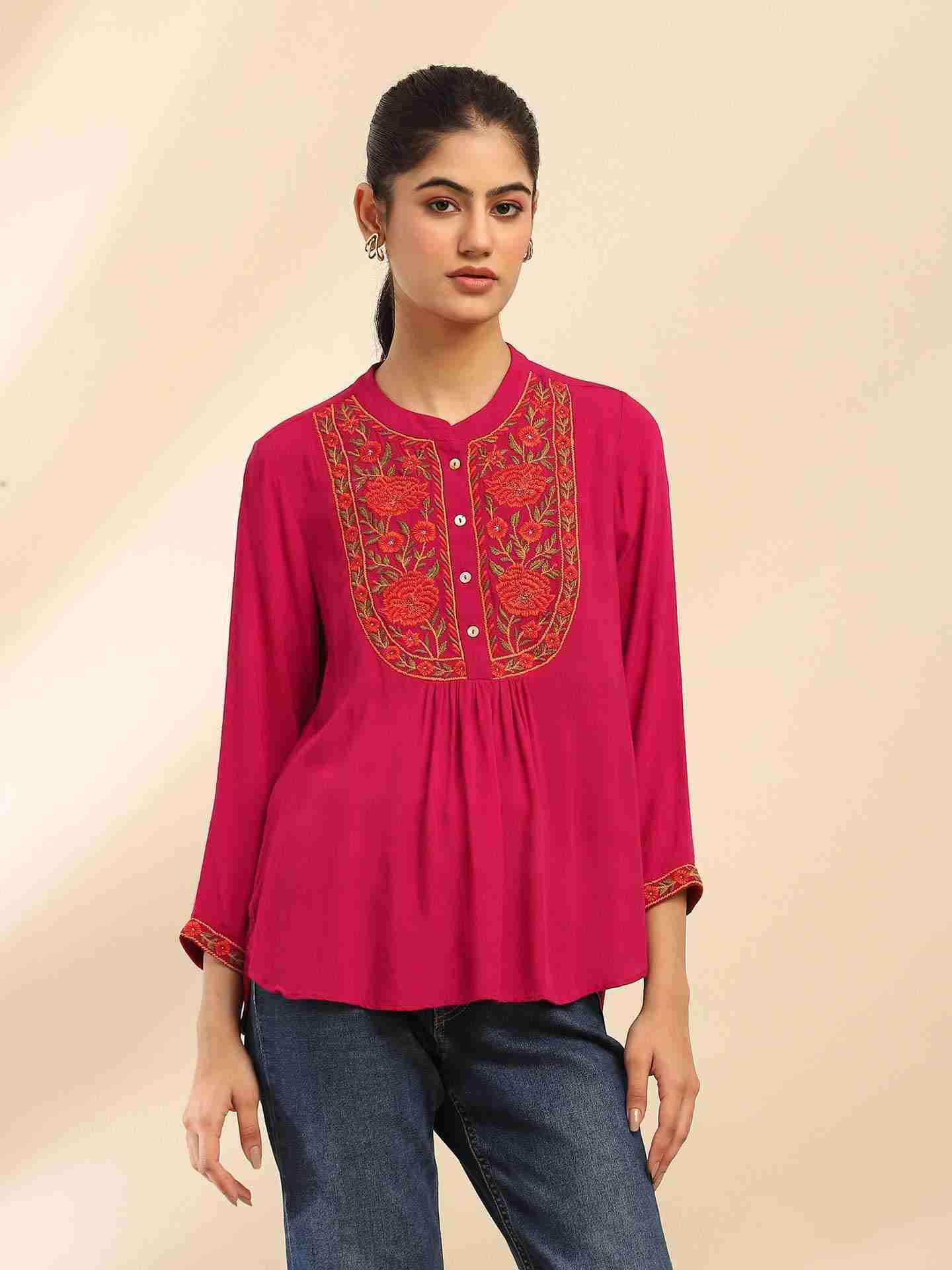 Pink Blossoms Kurti