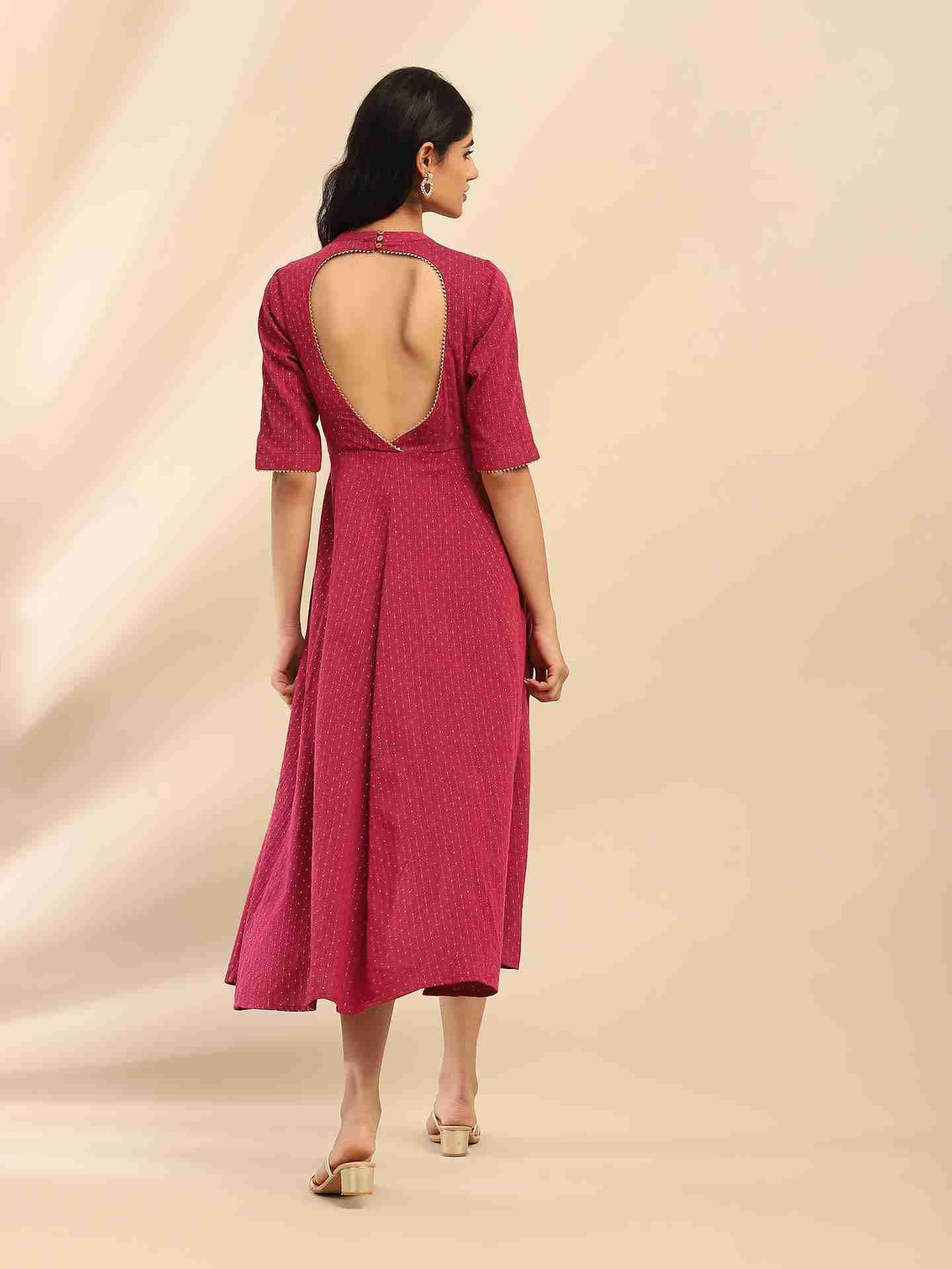 Pink Molly Solid A-Line Dress