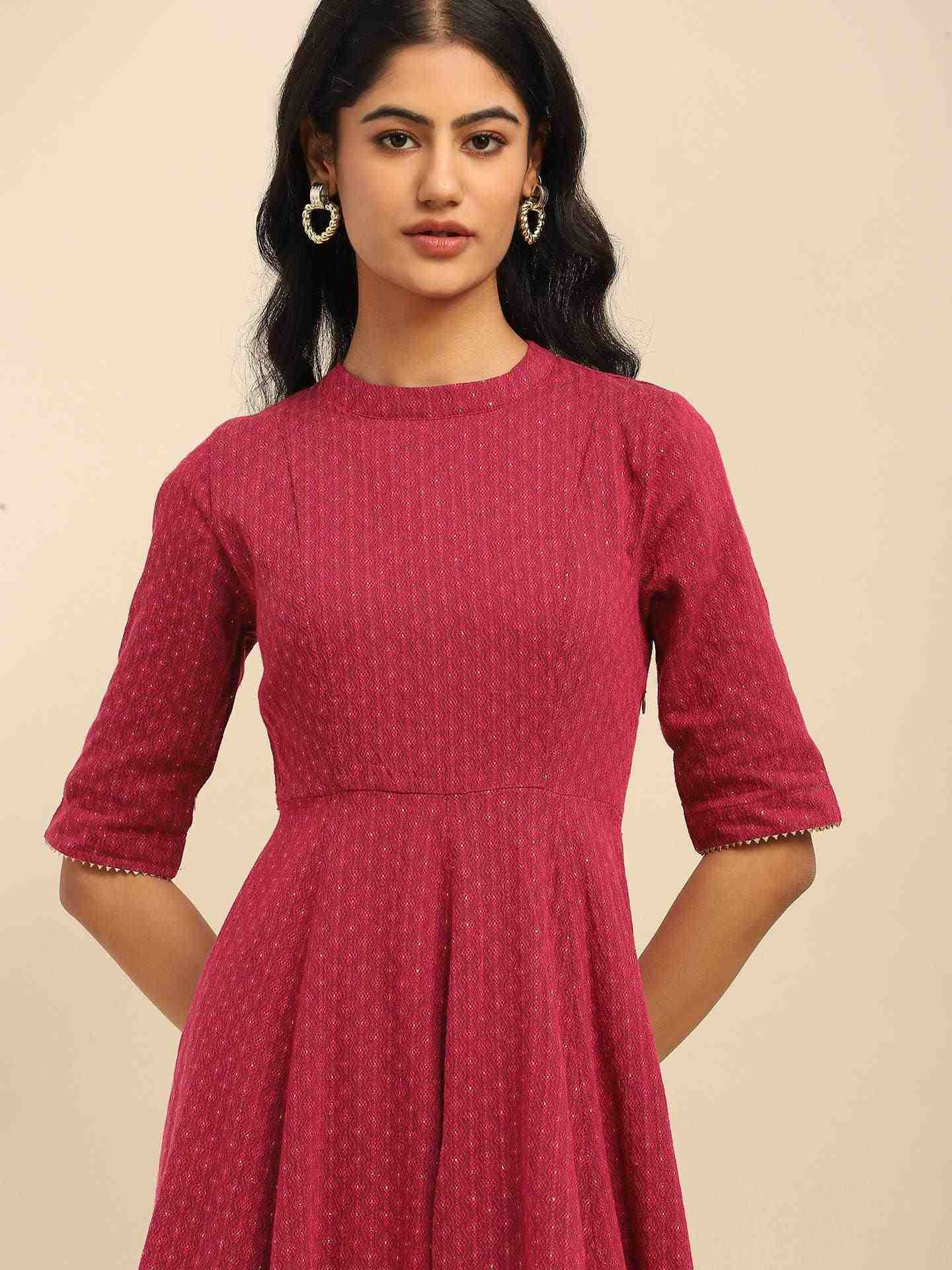 Pink Molly Solid A-Line Dress