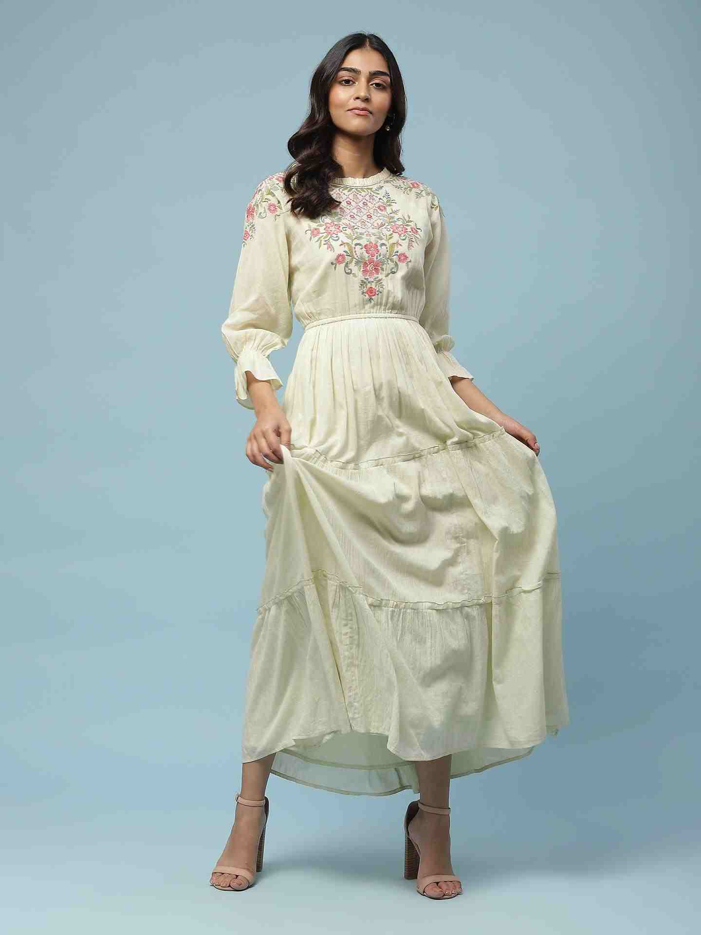 Pastel Green James Solid Long Dress