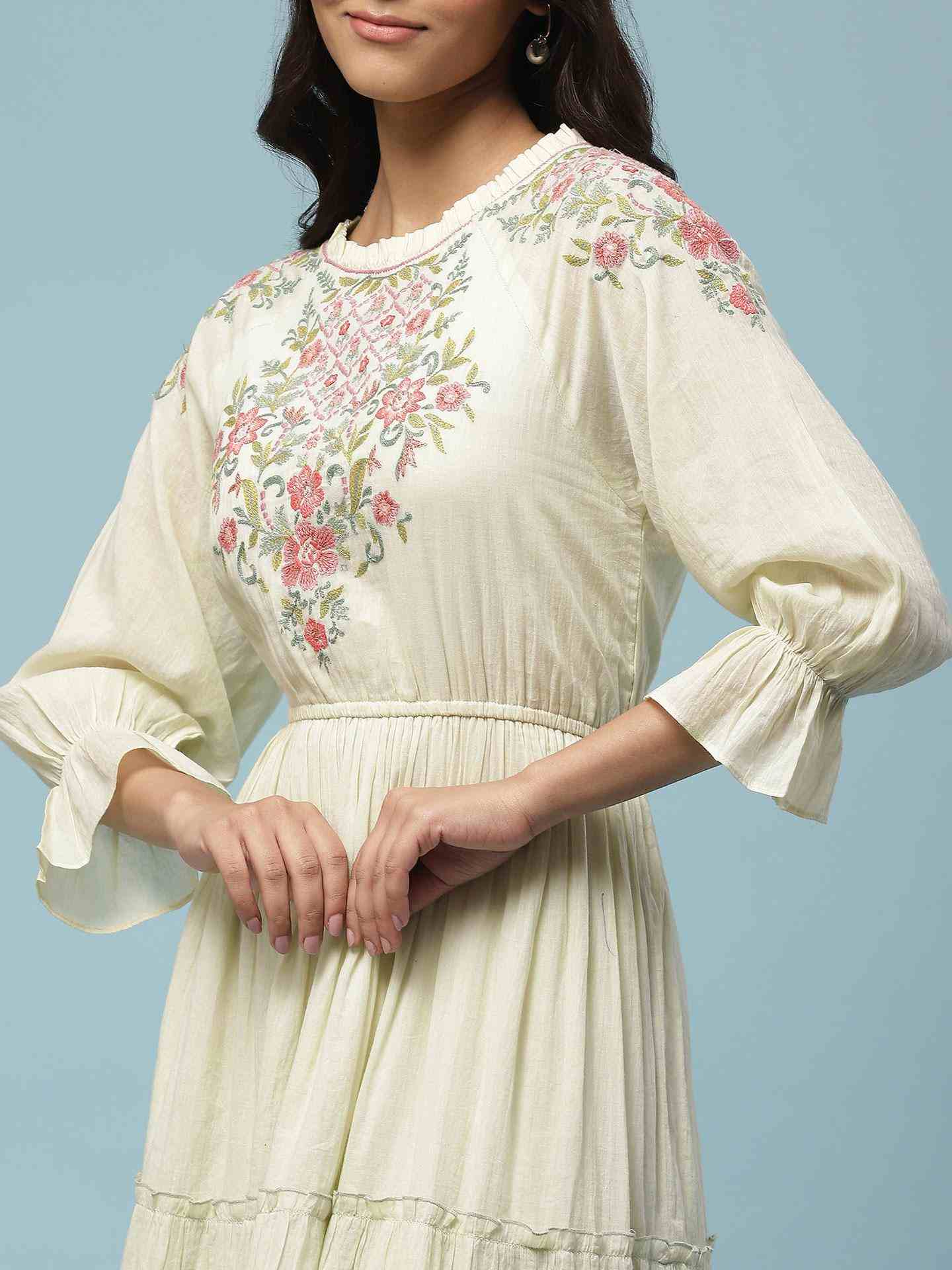 Pastel Green James Solid Long Dress