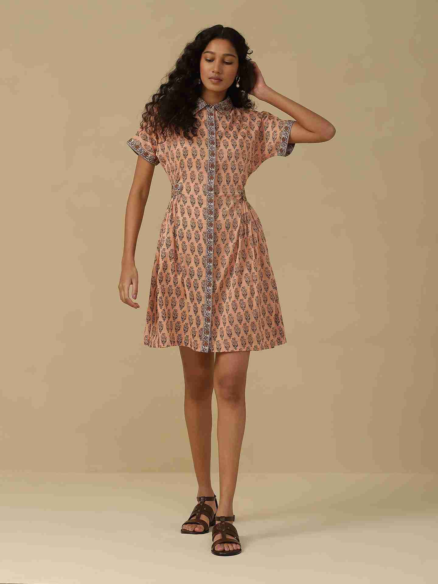 Peach Nawar Long Dress