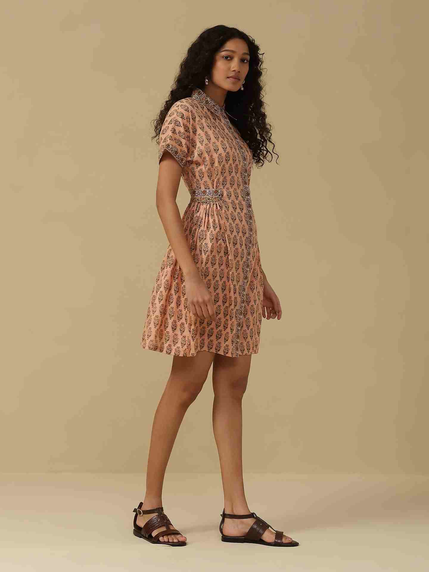 Peach Nawar Long Dress