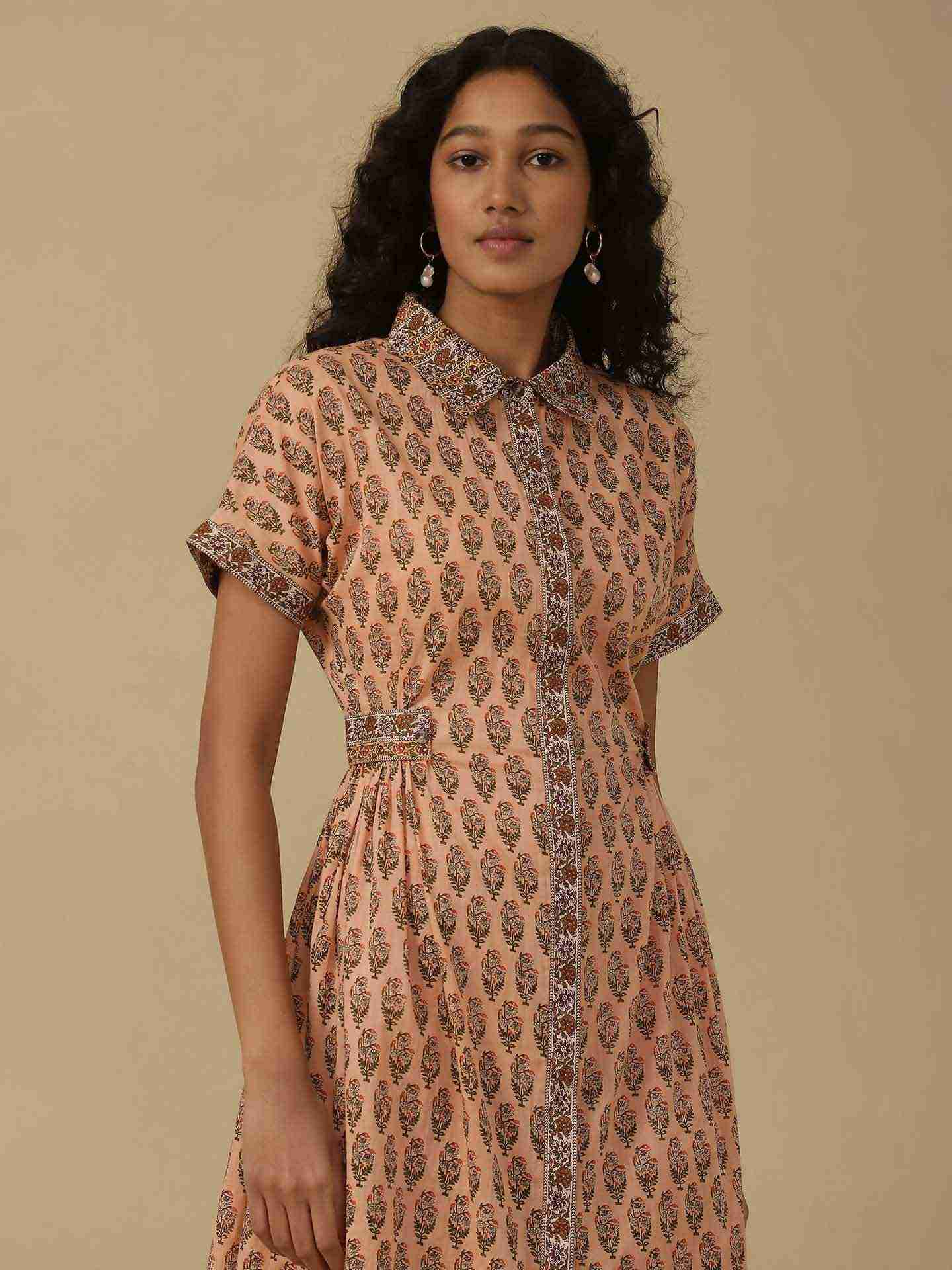 Peach Nawar Long Dress