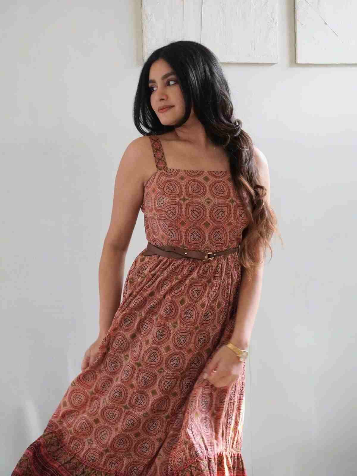Brown Aishani Long Dress