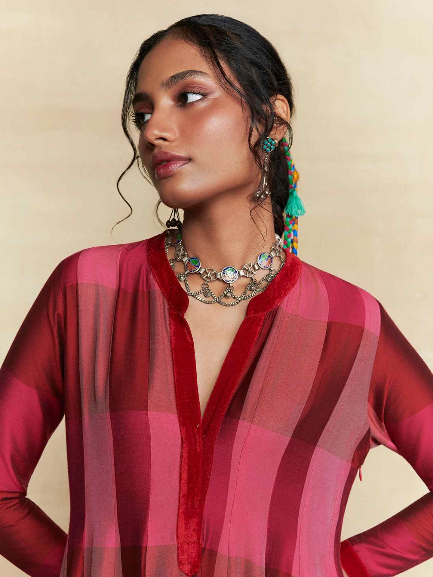 Fushia Rehan Long Dress