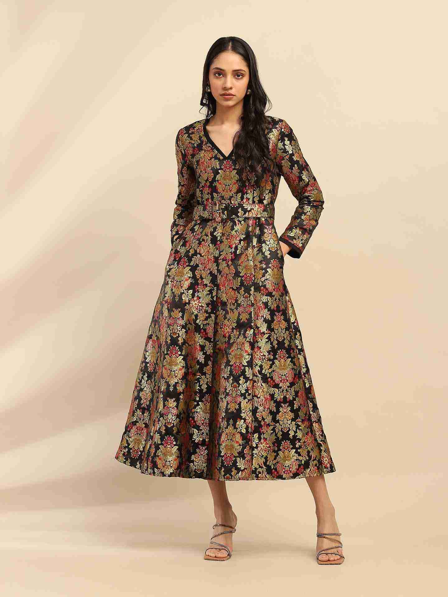 Black Yasmine Festive Long Dress