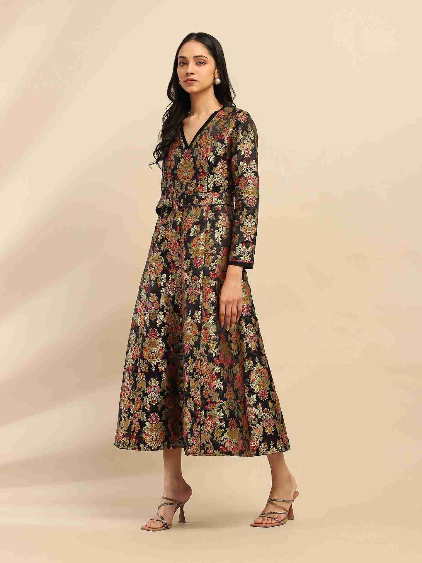 Black Yasmine Festive Long Dress