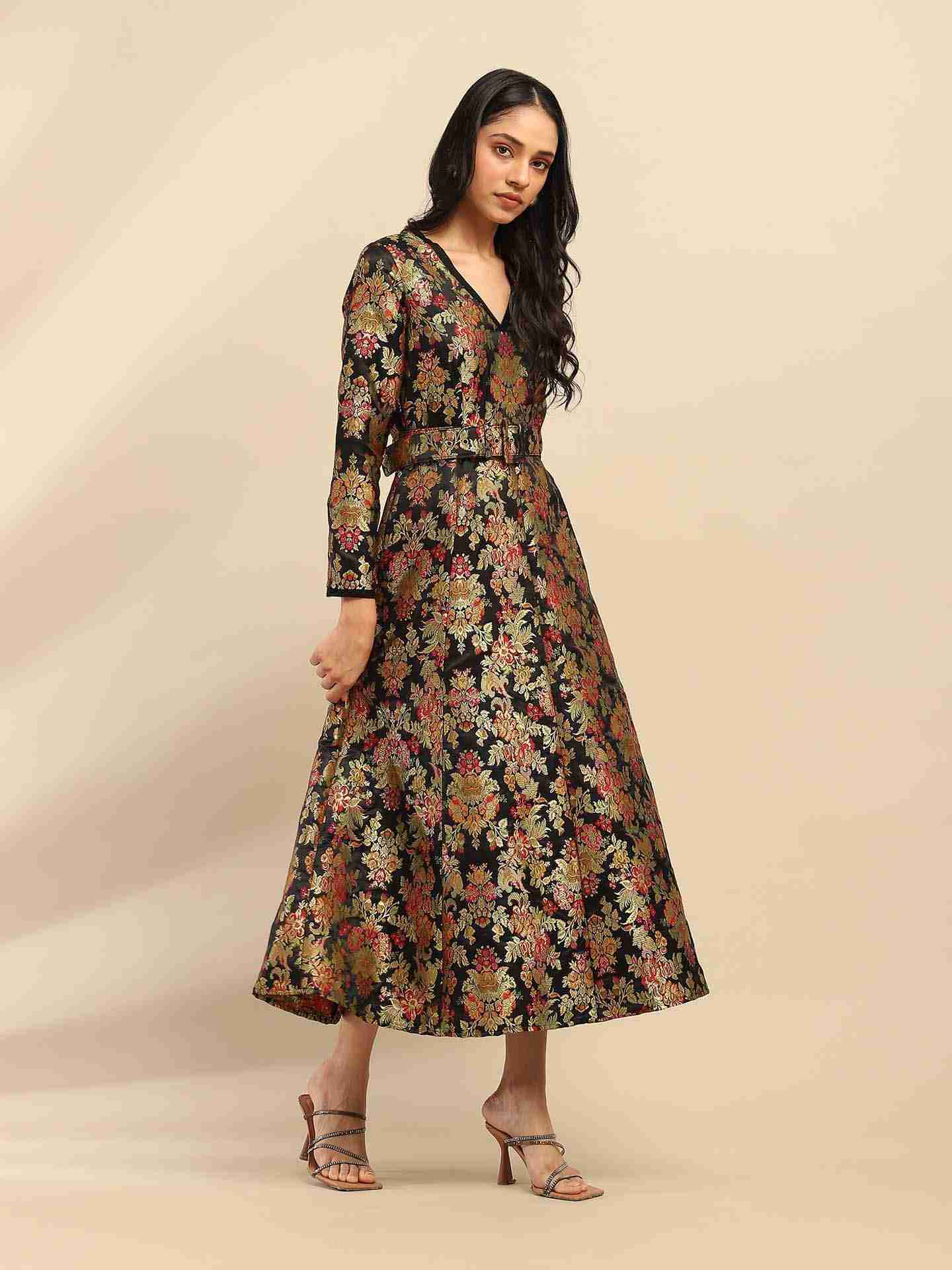 Black Yasmine Festive Long Dress