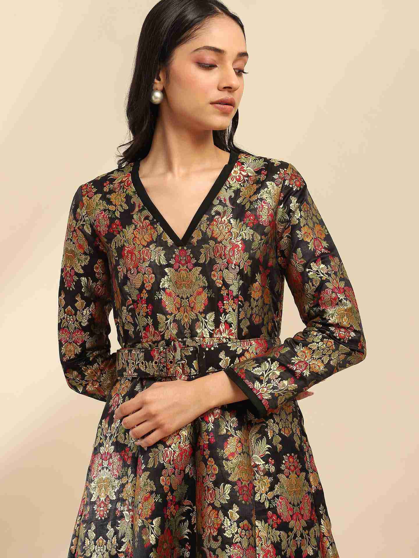 Black Yasmine Festive Long Dress