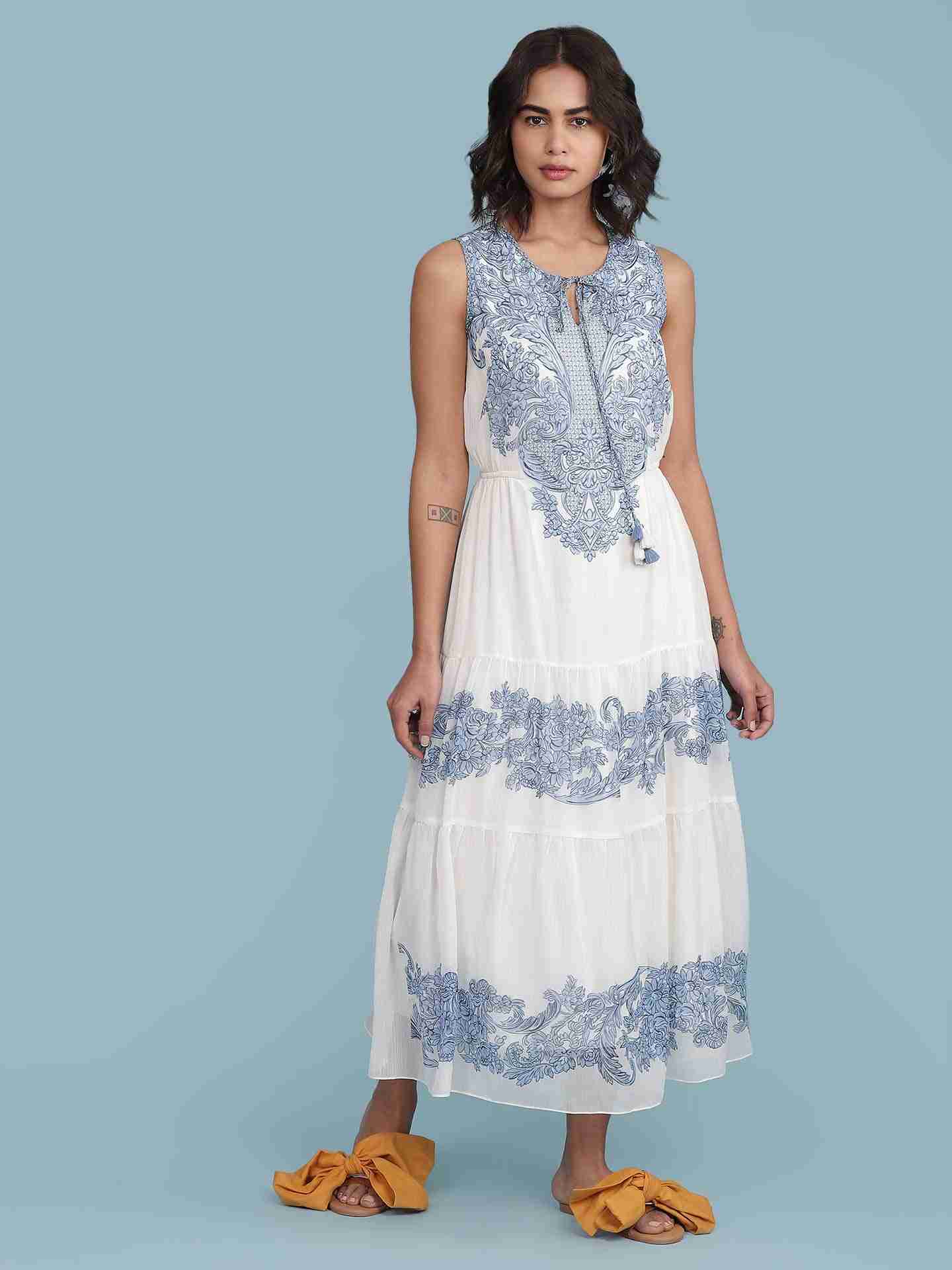White Aarna Long Dress
