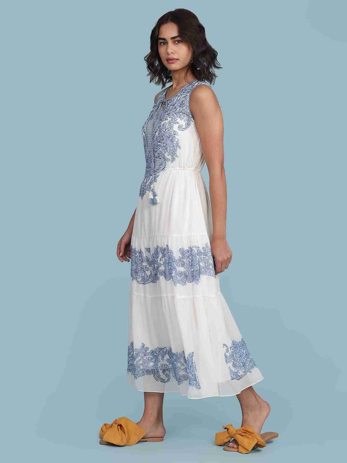 White Aarna Long Dress