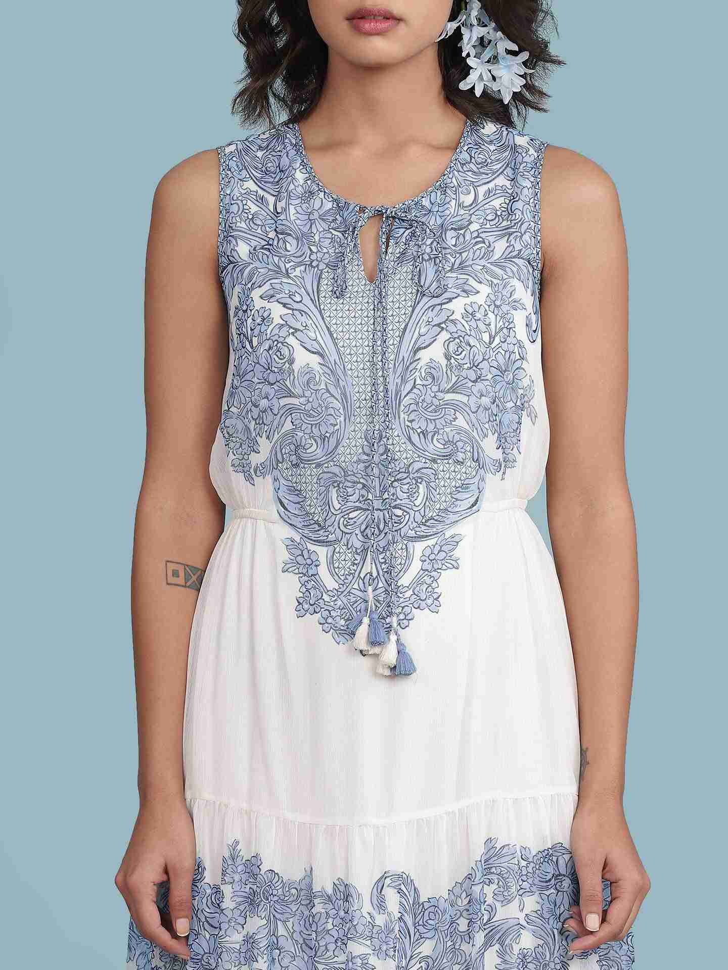 White Aarna Long Dress