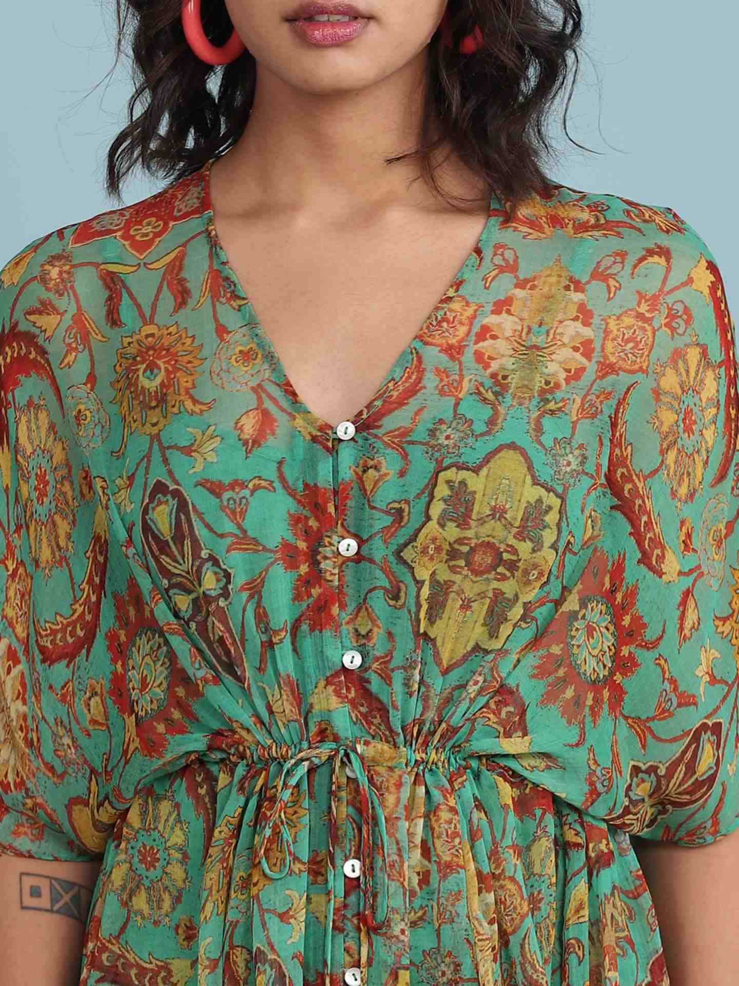 Green Akbar Long Dress