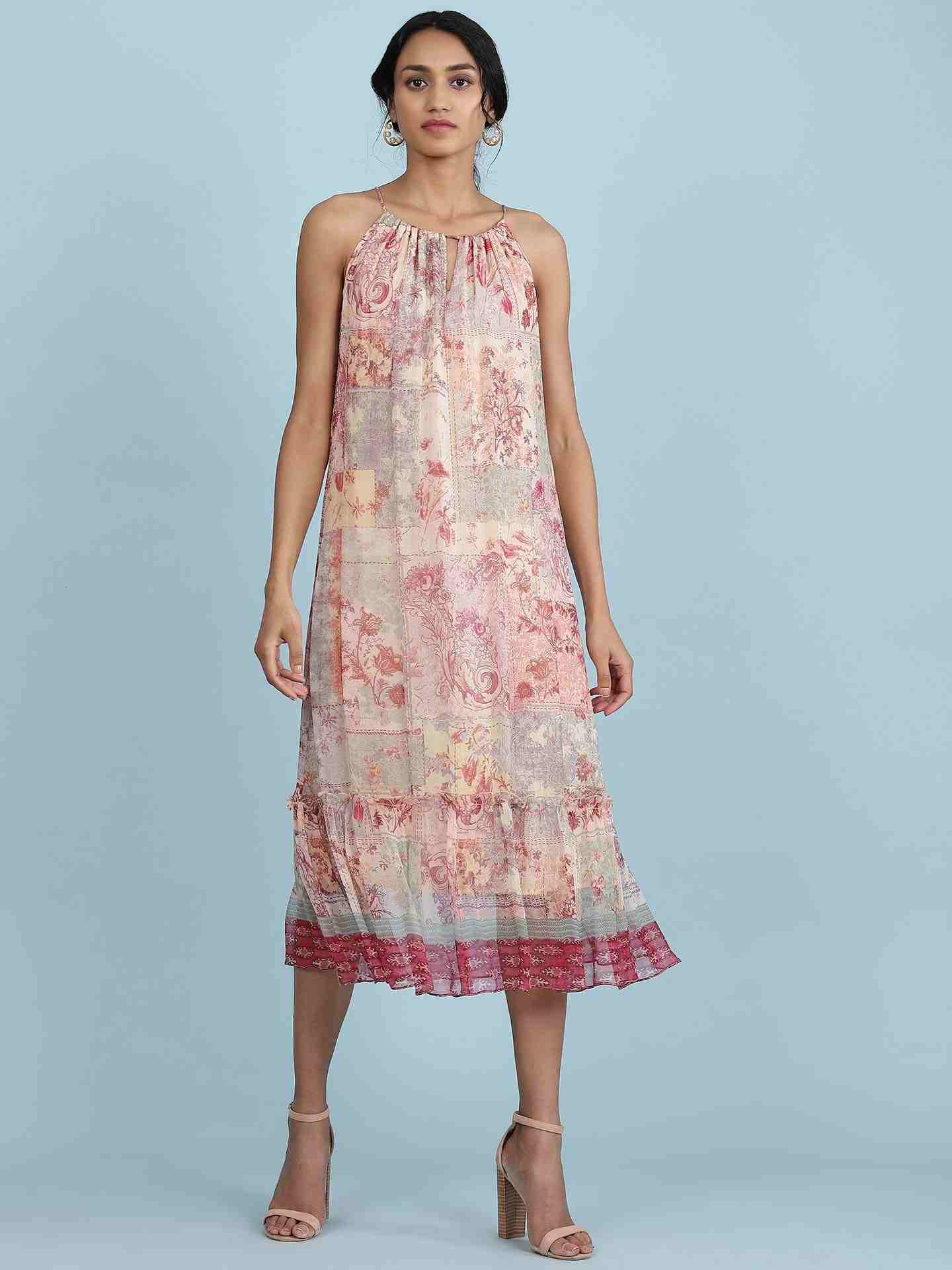 Pink Mili Halter Long Dress