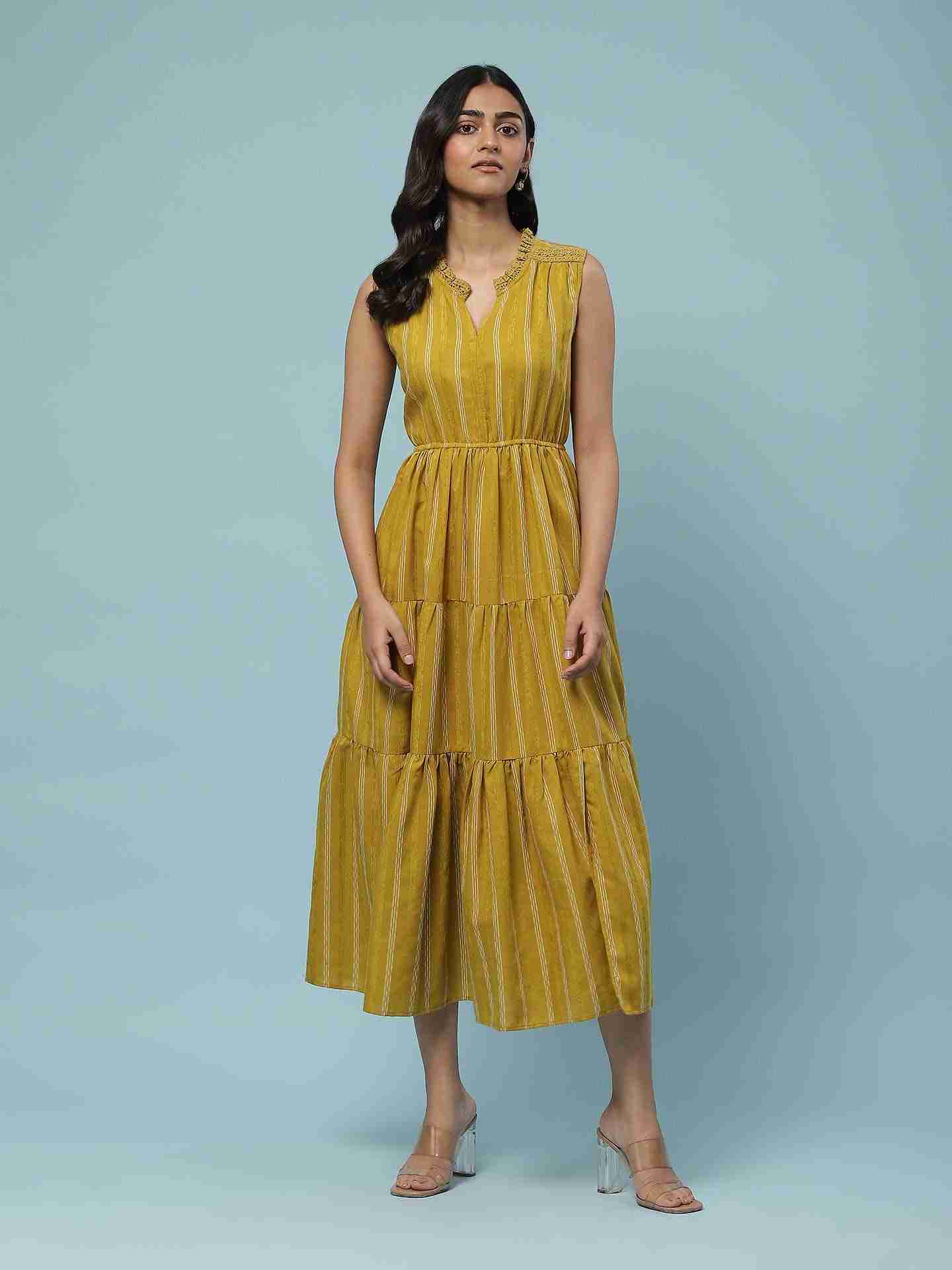Lime Green Prarambh Long Dress