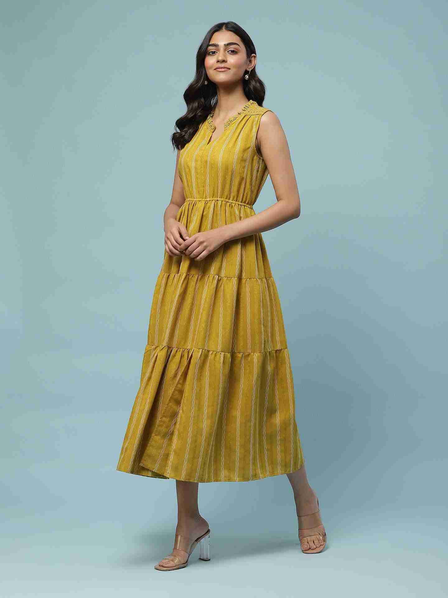 Lime Green Prarambh Long Dress