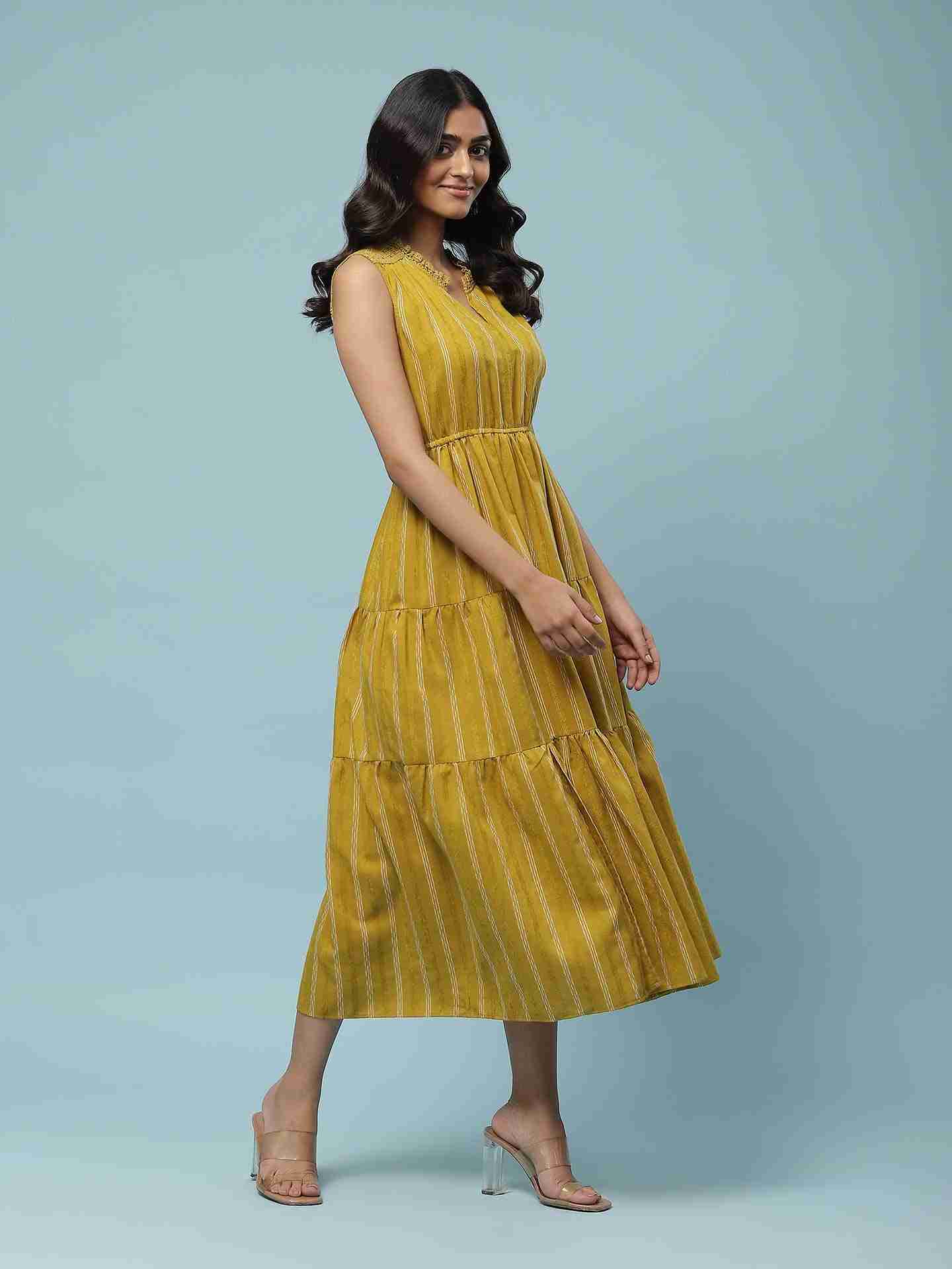 Lime Green Prarambh Long Dress
