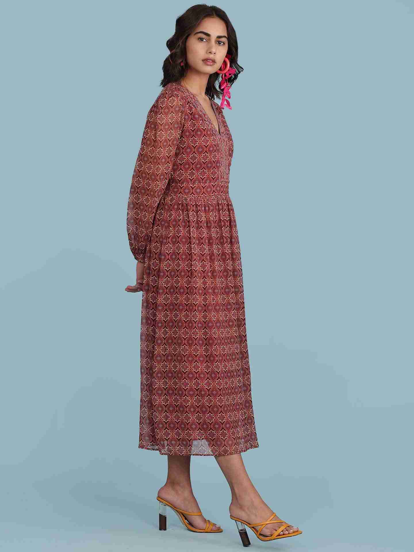 Maroon Mahira Long Dress