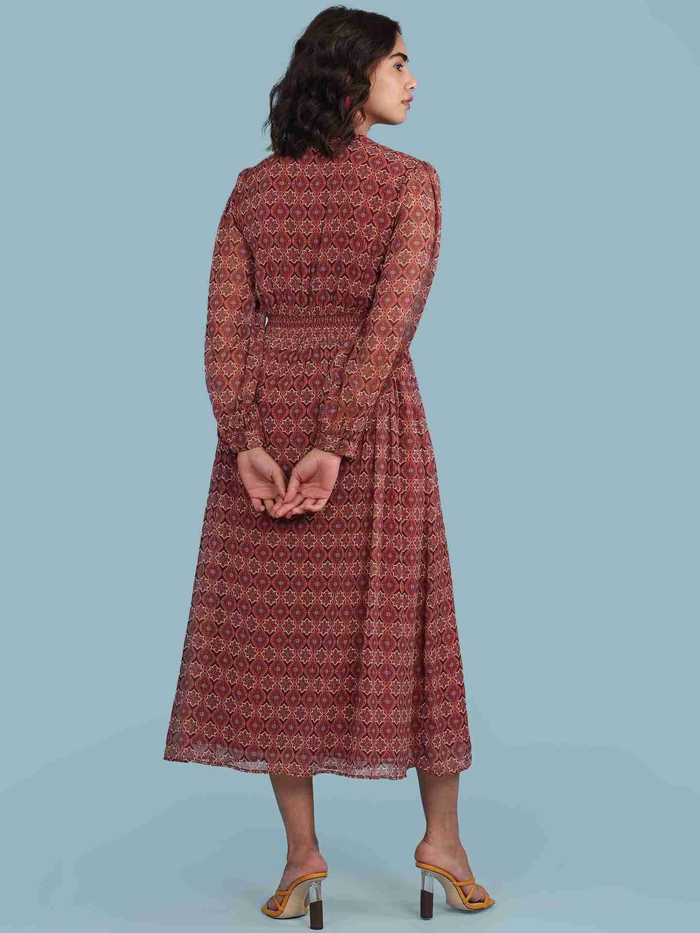 Maroon Mahira Long Dress