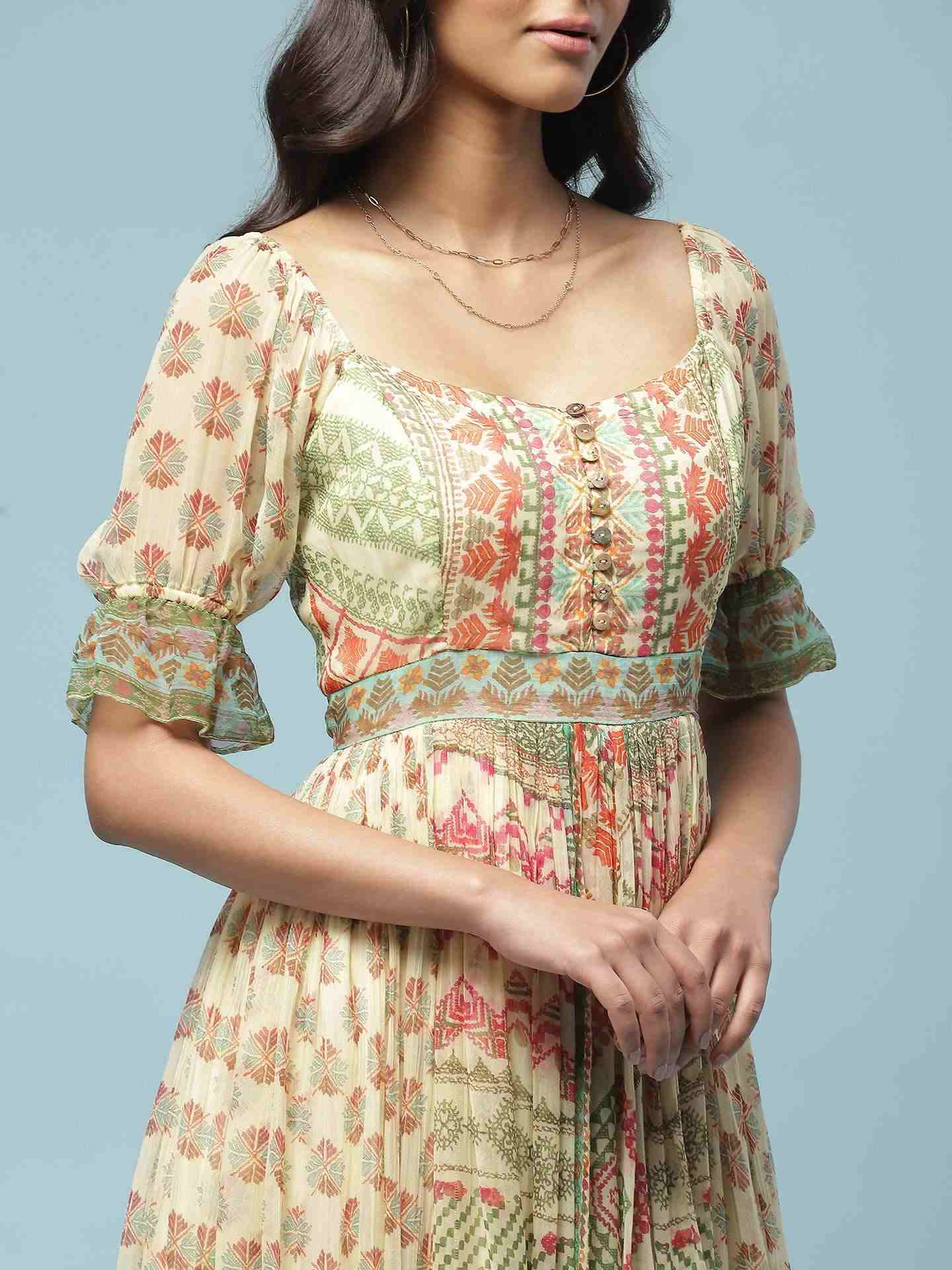 Beige Neeyati Long Dress
