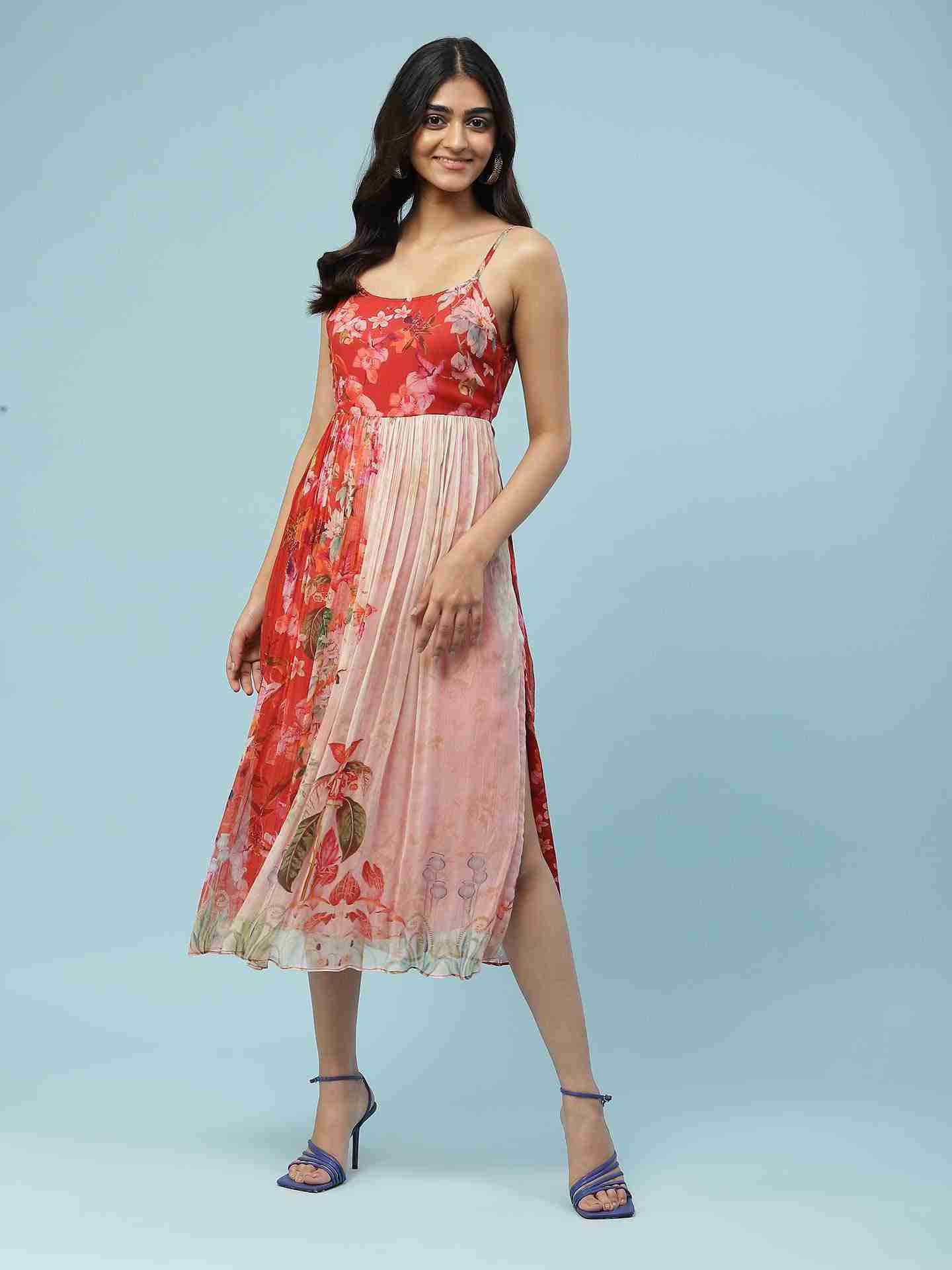 Red Nargis Long Dress