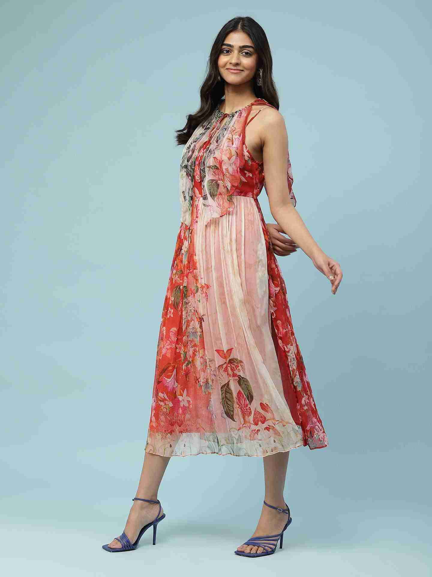 Red Nargis Long Dress