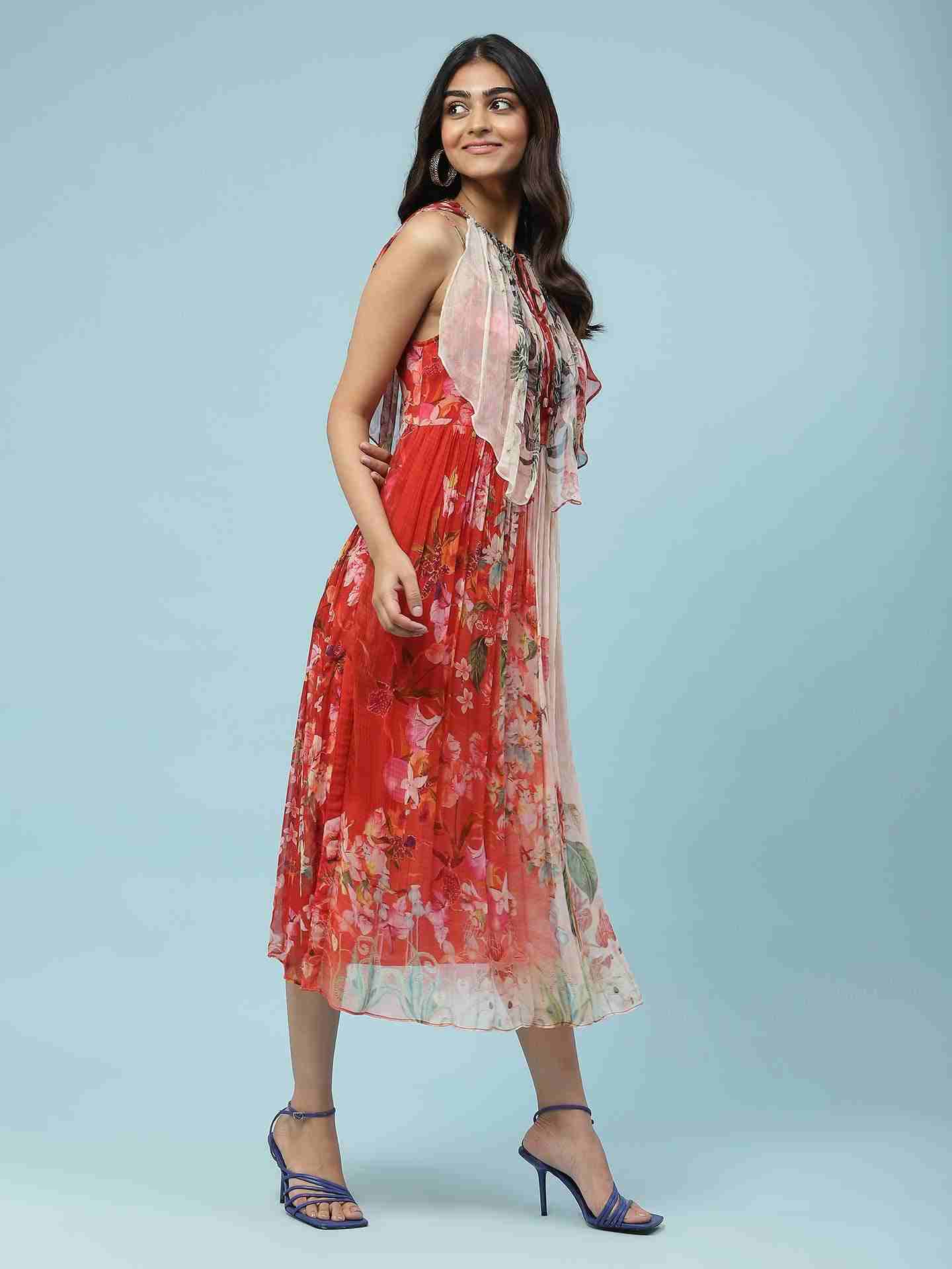 Red Nargis Long Dress