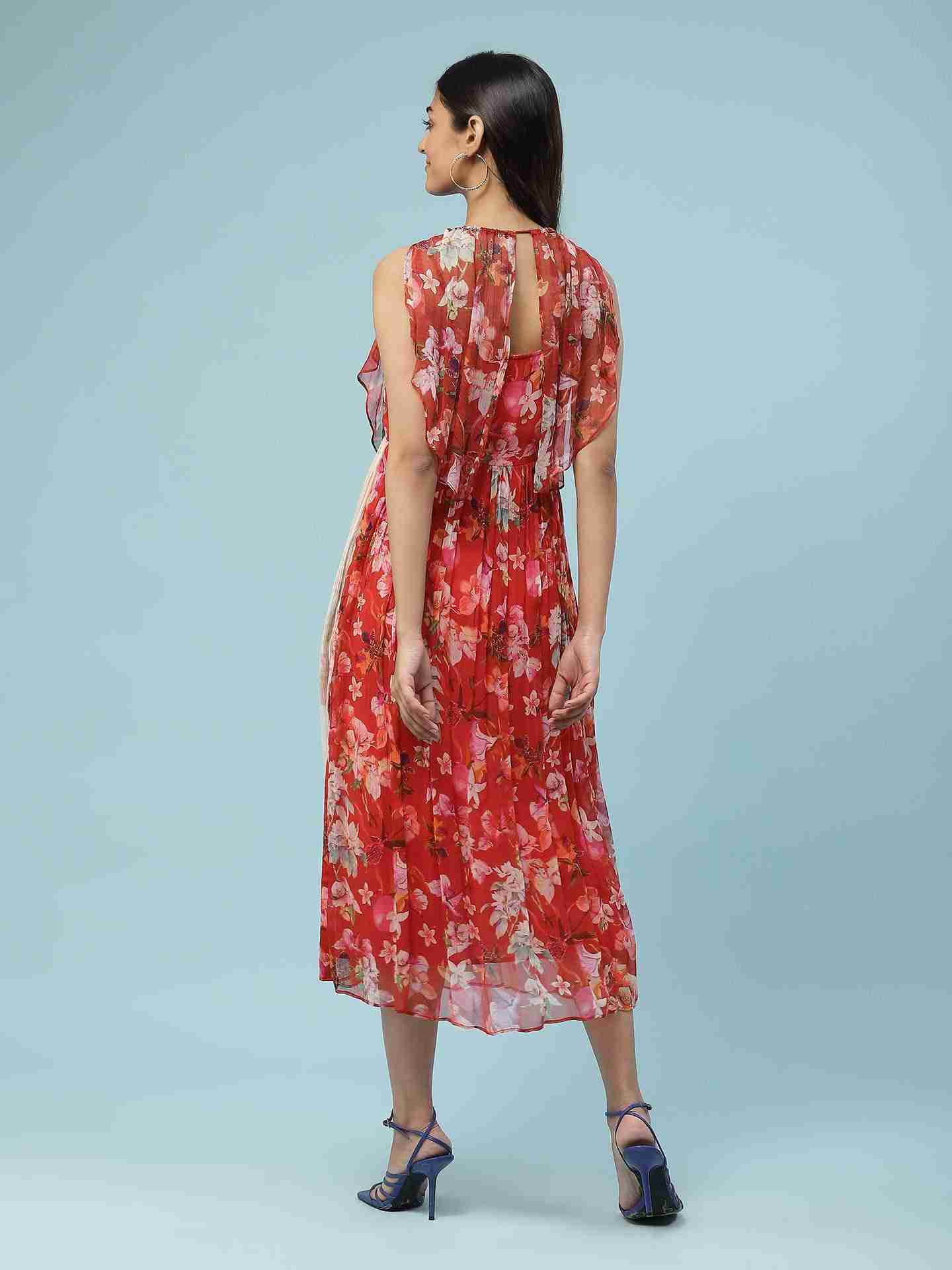 Red Nargis Long Dress