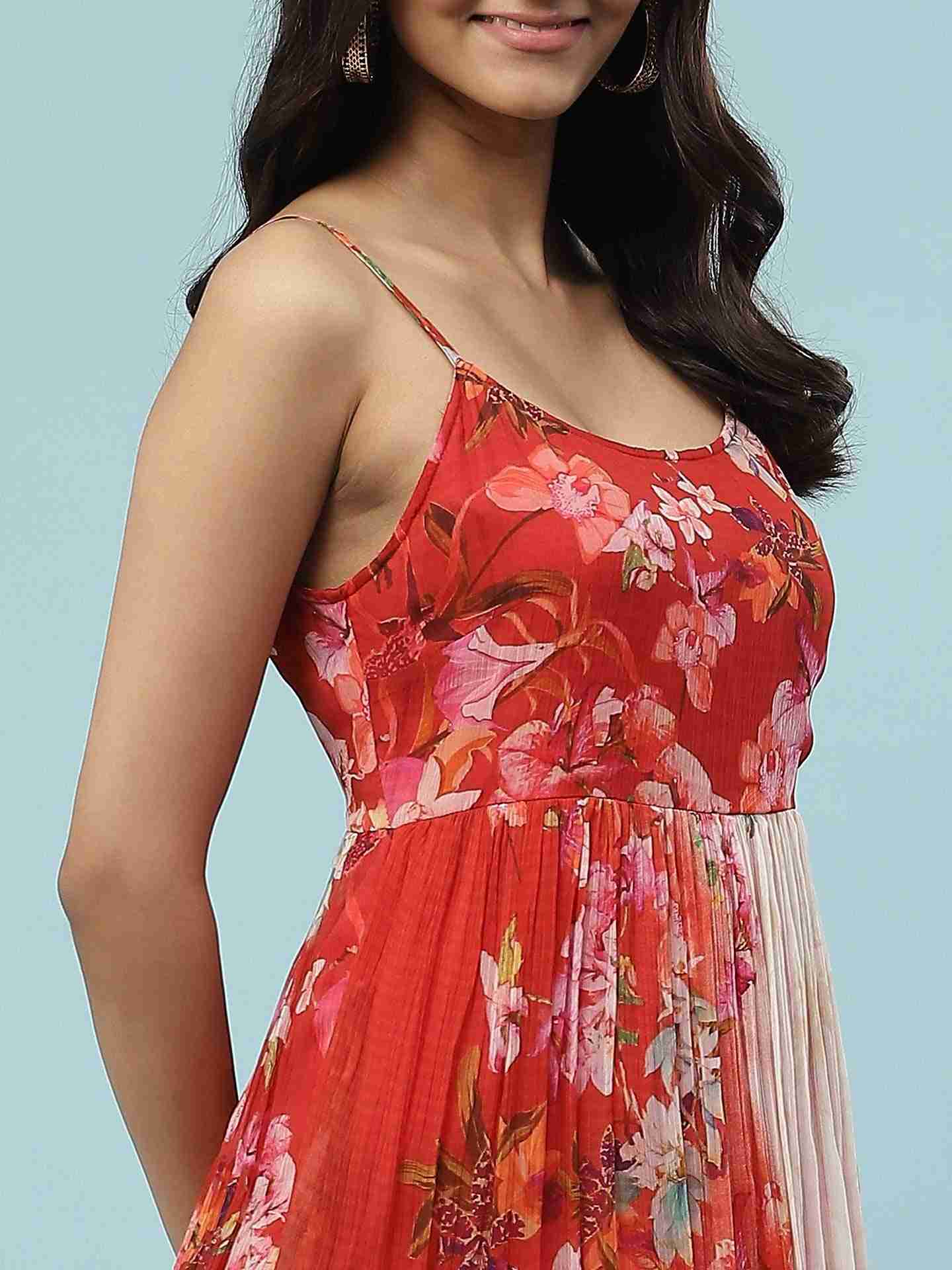 Red Nargis Long Dress